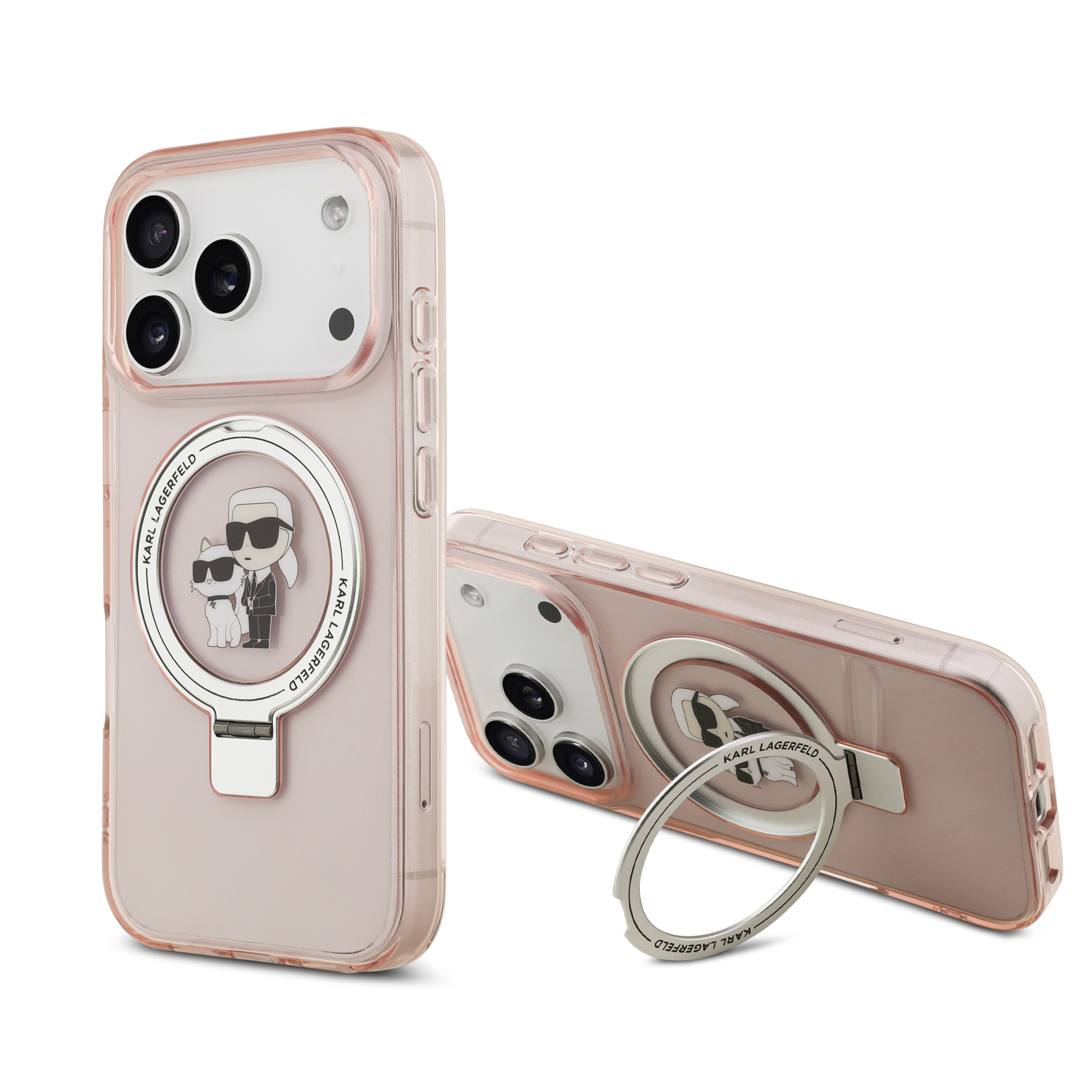 iPhone 17 Pro - KARL LAGERFELD Ringstand KC Pink — estuche (foto 2 de 8)