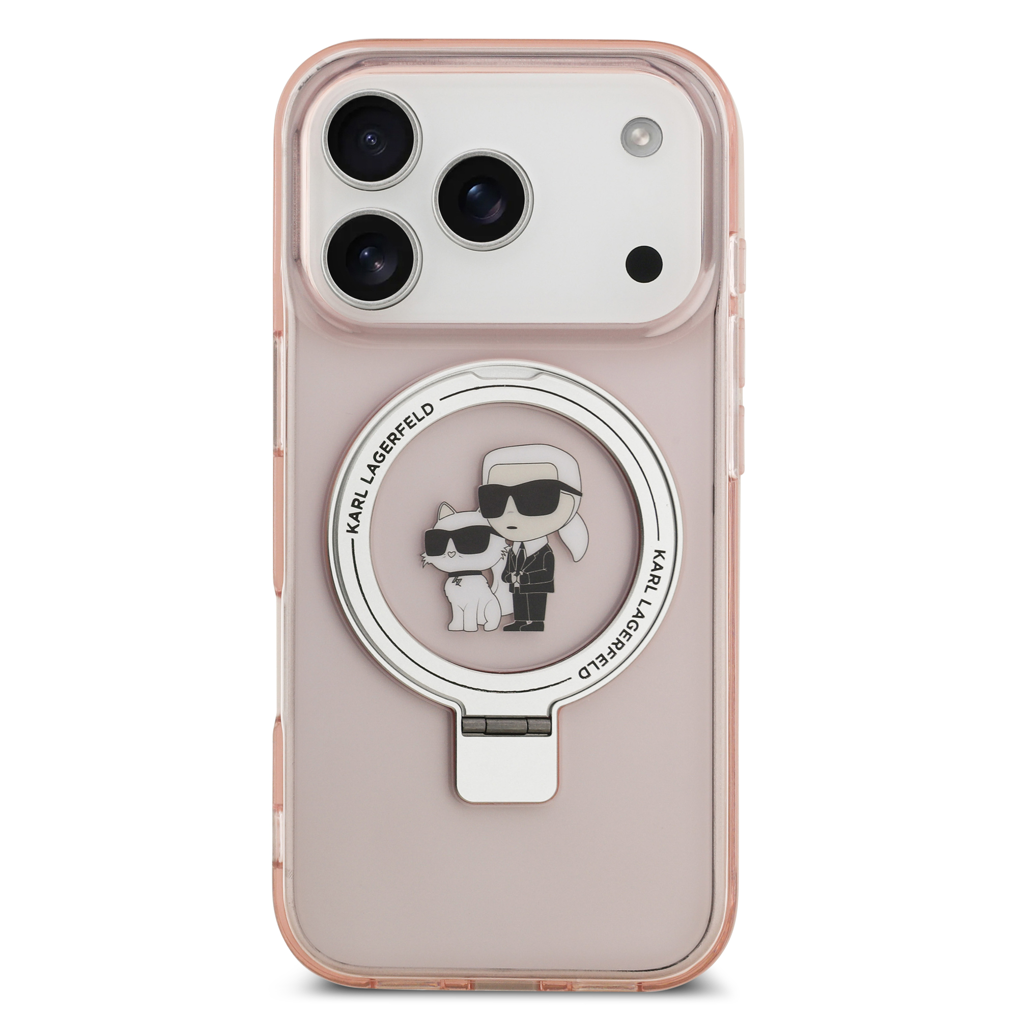 iPhone 17 Pro - KARL LAGERFELD Ringstand KC Pink — estuche