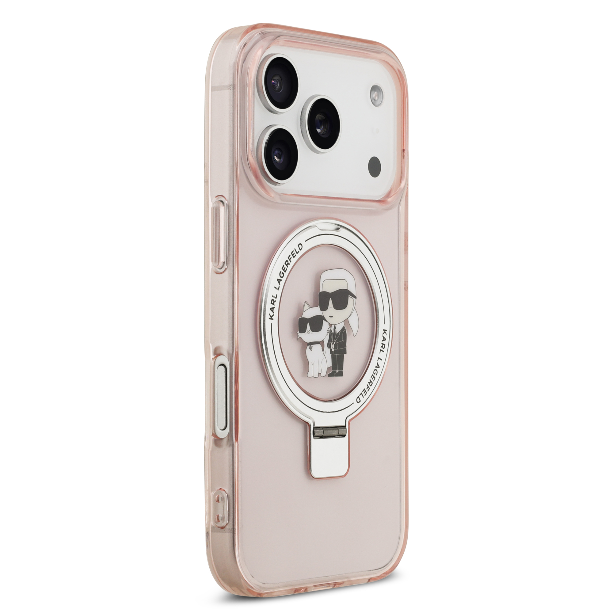 iPhone 17 Pro - KARL LAGERFELD Ringstand KC Pink — estuche (foto 4 de 8)
