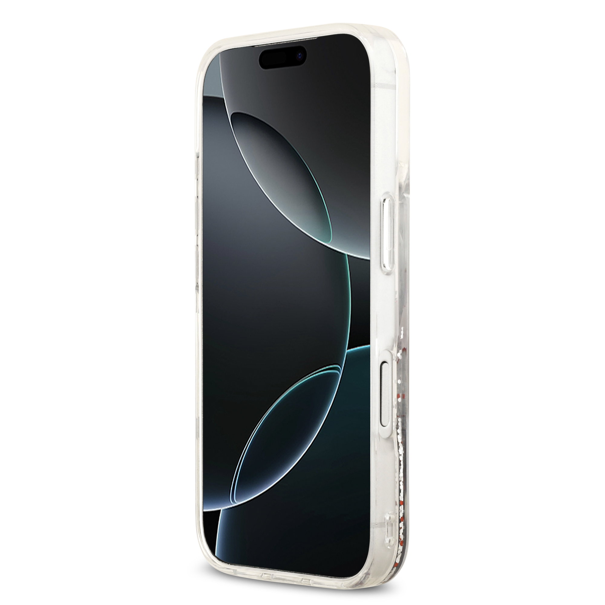 iPhone 17 Pro - KARL LAGERFELD Liquid Glitter With Scattered Choupette Transparent — estuche (foto 5 de 5)
