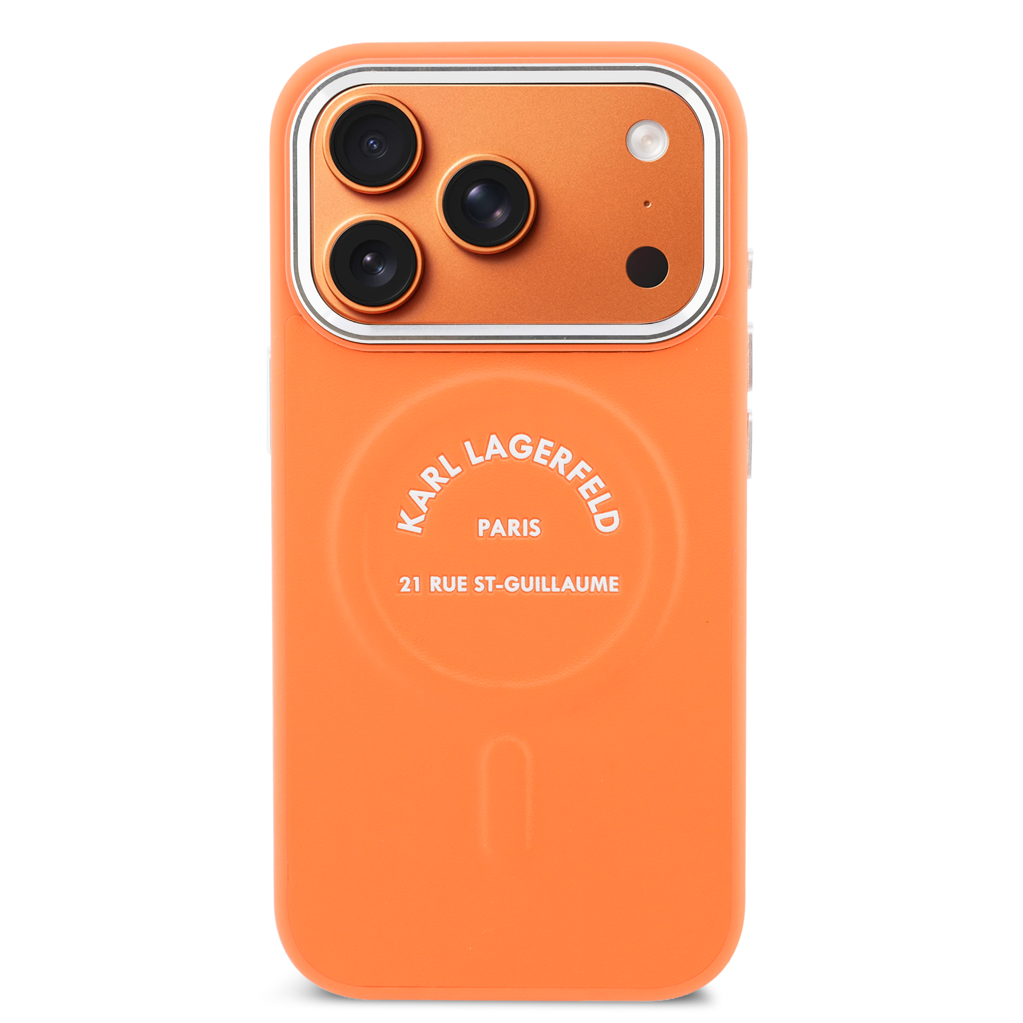 iPhone 17 Pro - KARL LAGERFELD Leather Karl Logo Orange