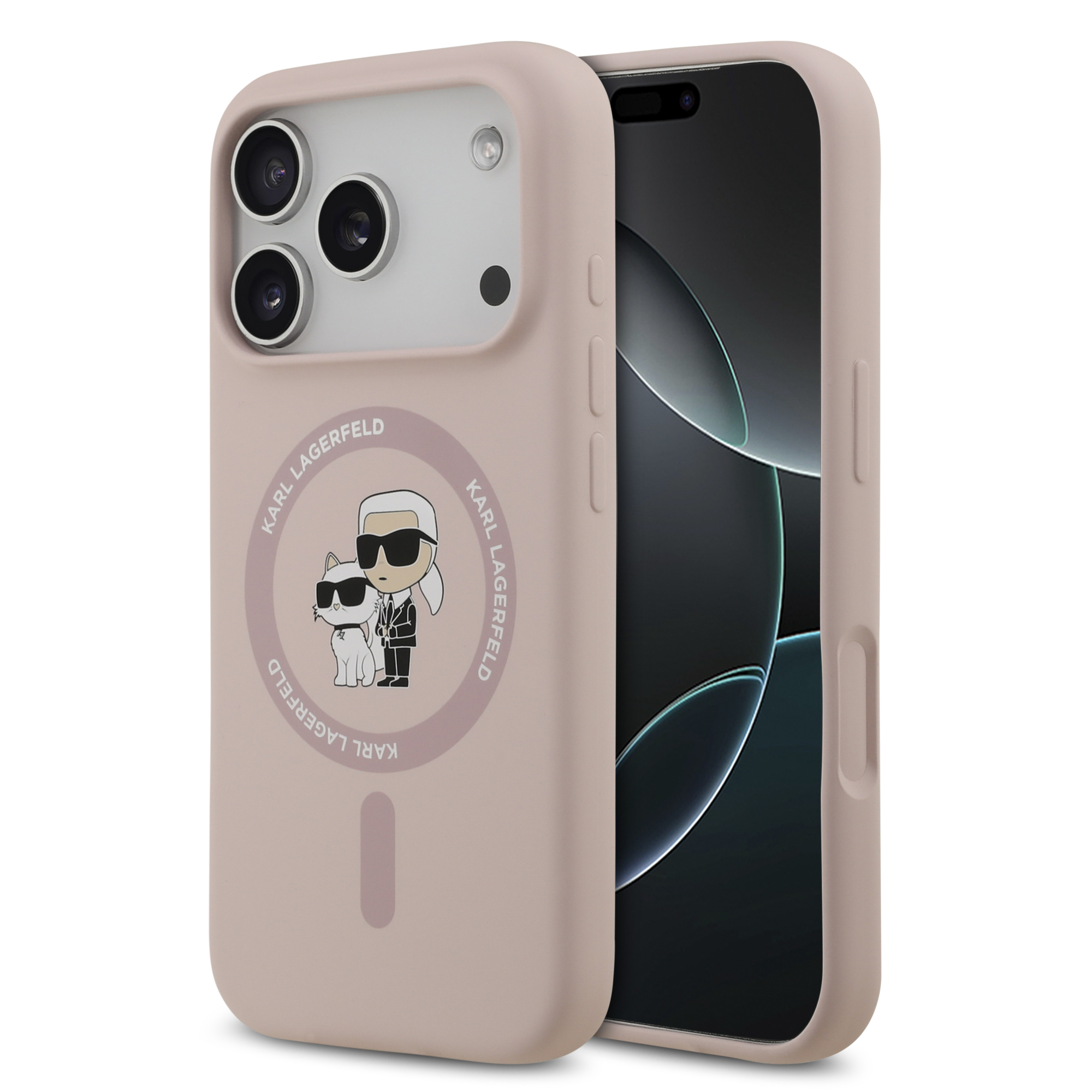 iPhone 17 Pro - KARL LAGERFELD Silicone KC Body Ring Pink — estuche (foto 2 de 8)