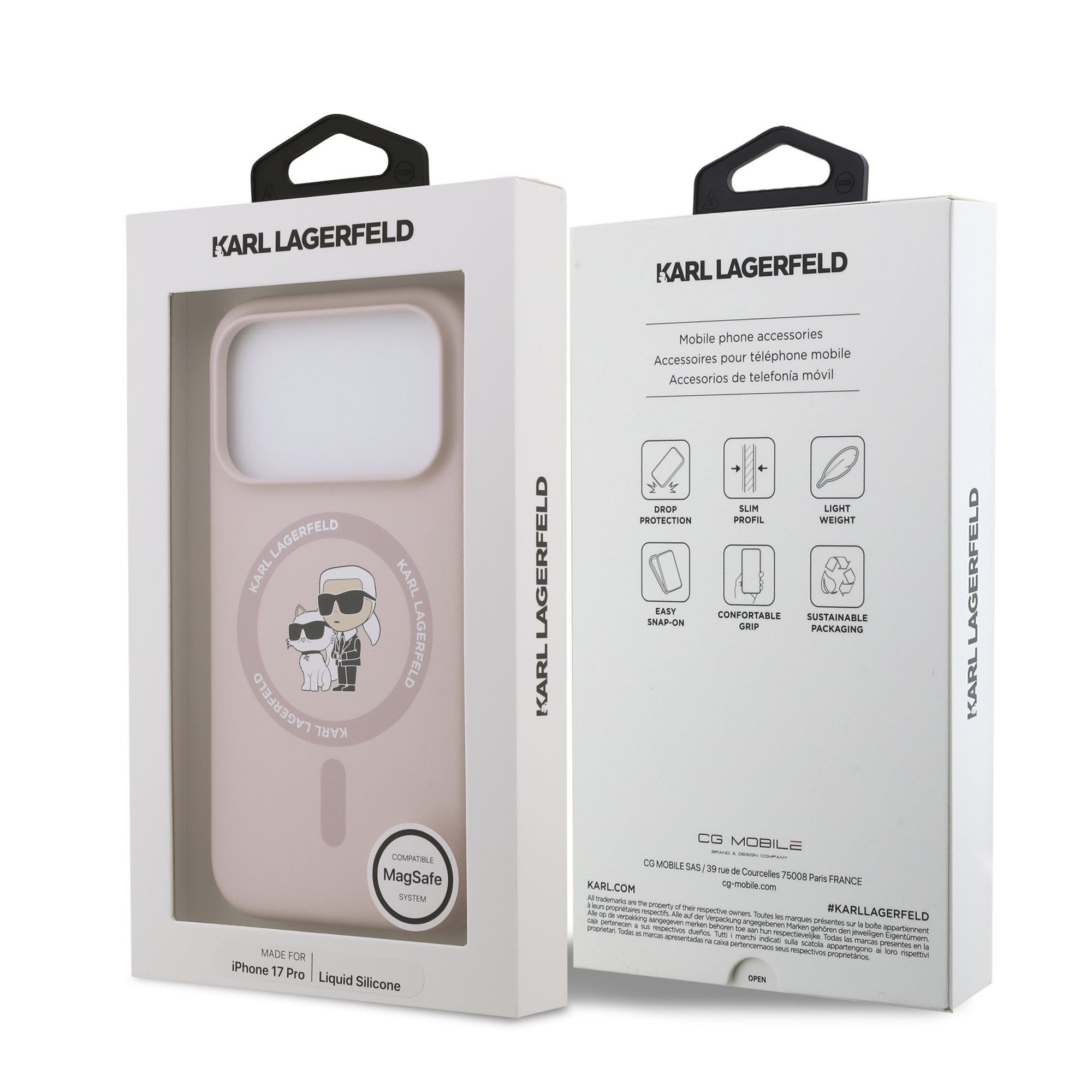 iPhone 17 Pro - KARL LAGERFELD Silicone KC Body Ring Pink — estuche (foto 8 de 8)