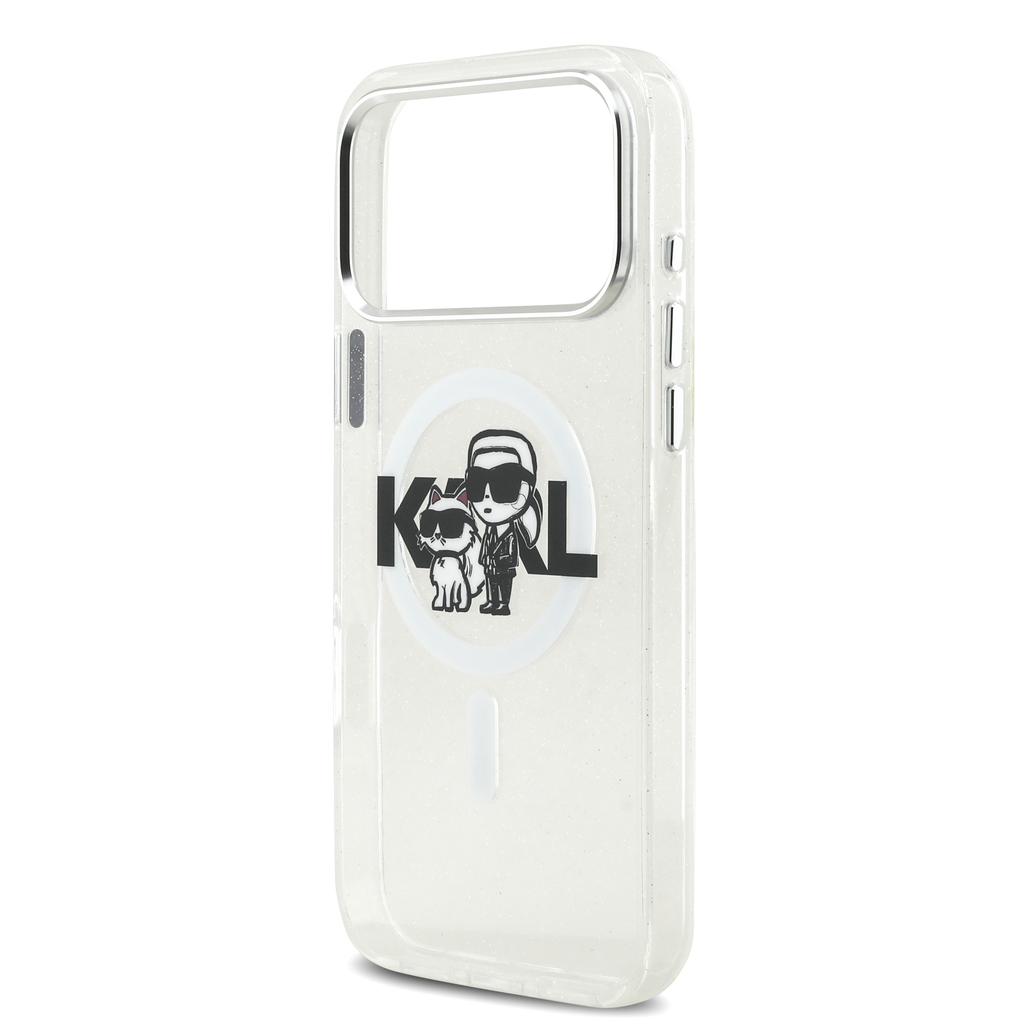 iPhone 17 Pro Max - KARL LAGERFELD Glitter Karl&Choupette Sketch Clear — estuche (foto 6 de 8)