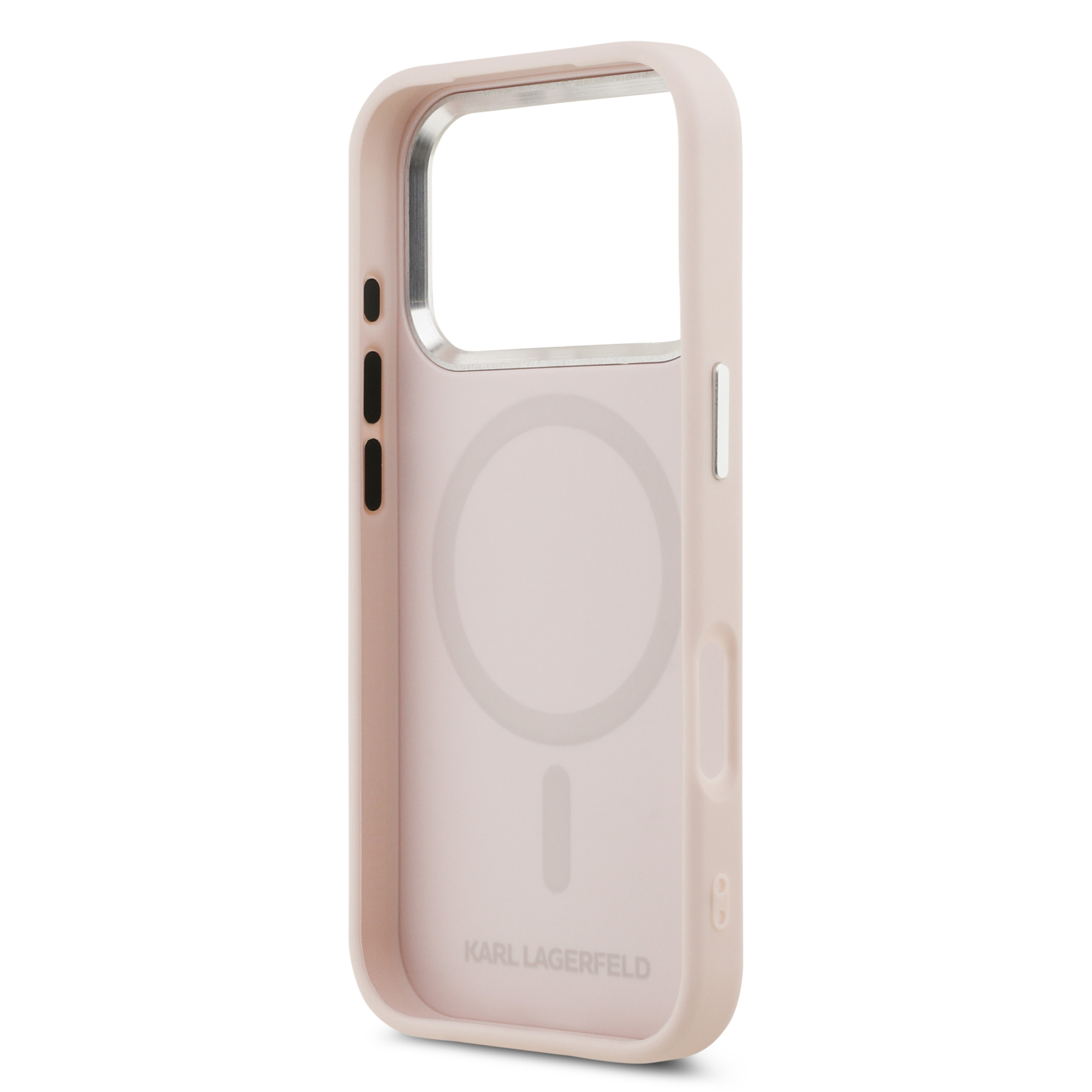 iPhone 17 Pro Max - KARL LAGERFELD Leather Initial Metal Logo Pink — estuche (foto 7 de 8)