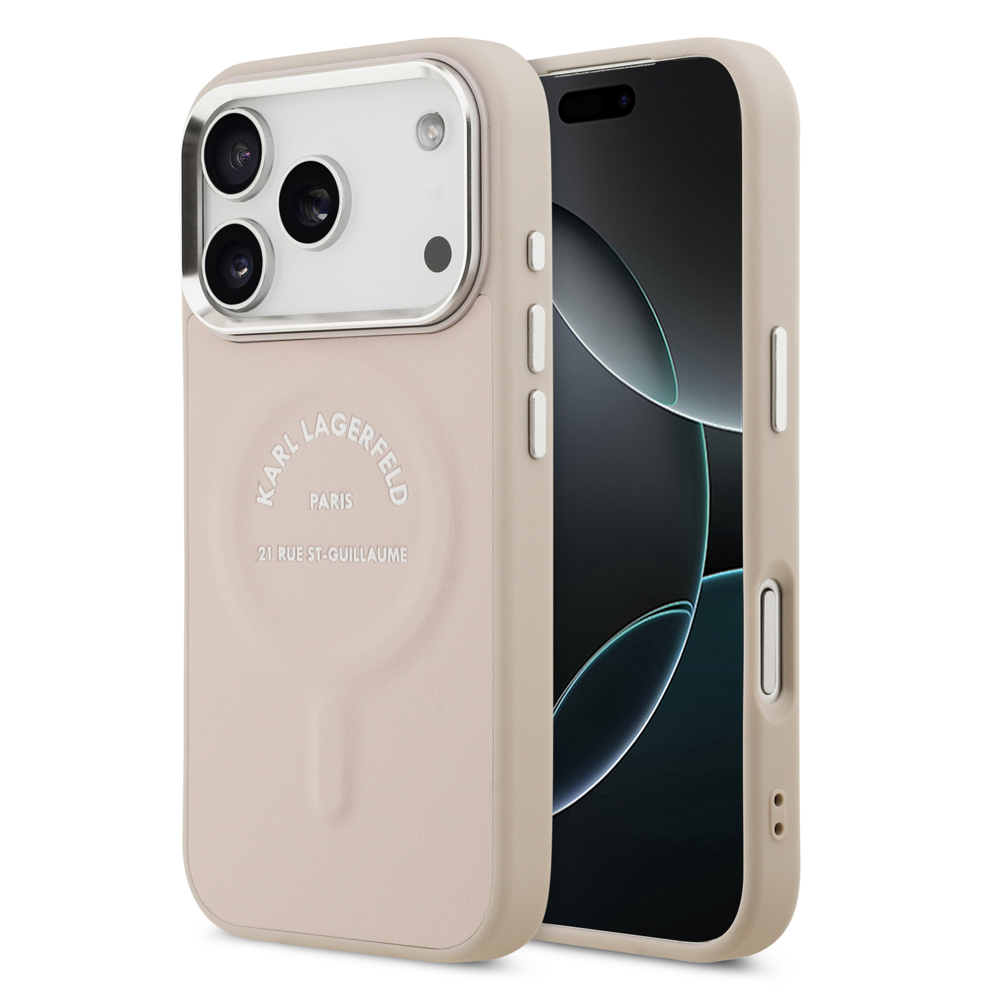 iPhone 17 Pro Max - KARL LAGERFELD PU Case With Karl RSG Logo Metal Pink — estuche (foto 2 de 8)