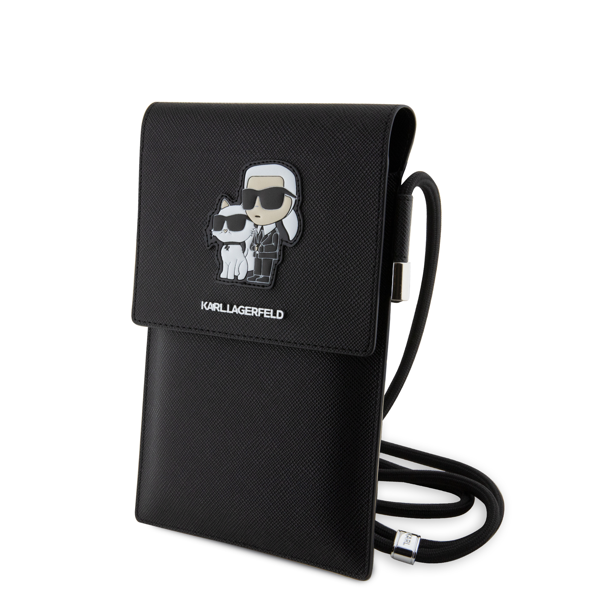 Wallet Card - KARL LAGERFELD Saffiano Pin KC Black