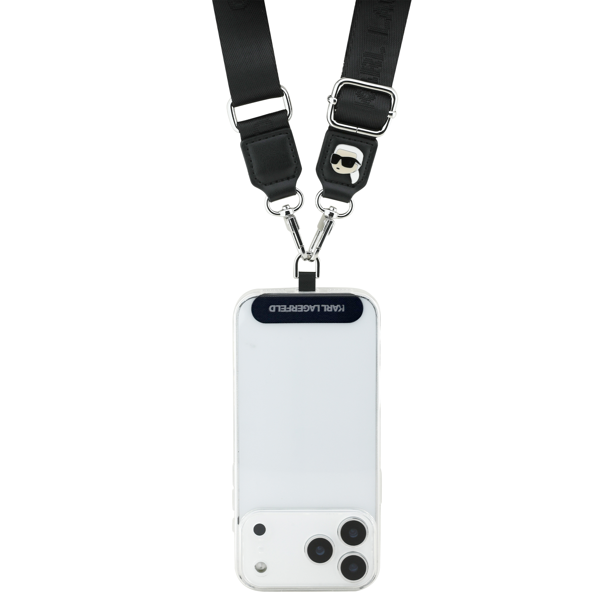 Universal Strap - KARL LAGERFELD Tether Patch Metal Logo Black — accesorio (foto 2 de 4)