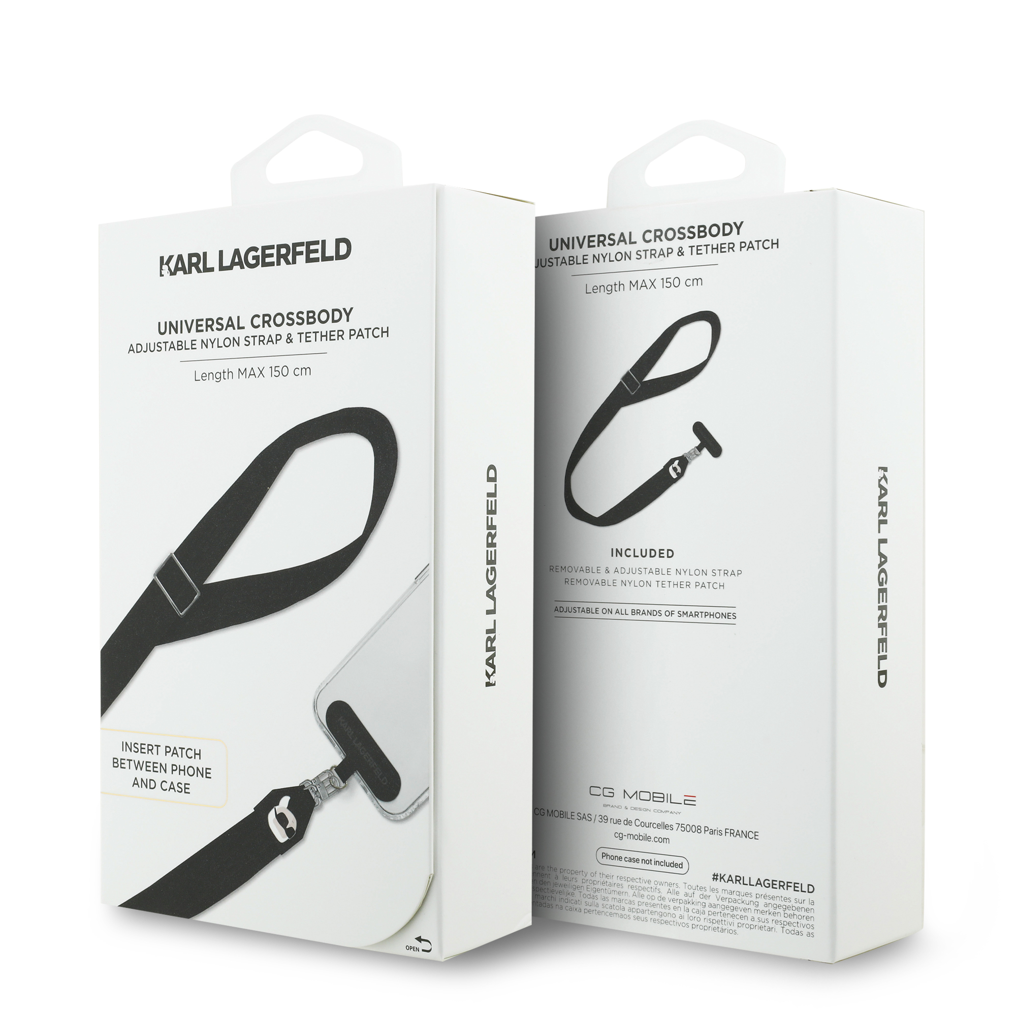 Universal Strap - KARL LAGERFELD Tether Patch Metal Logo Black — accesorio (foto 4 de 4)
