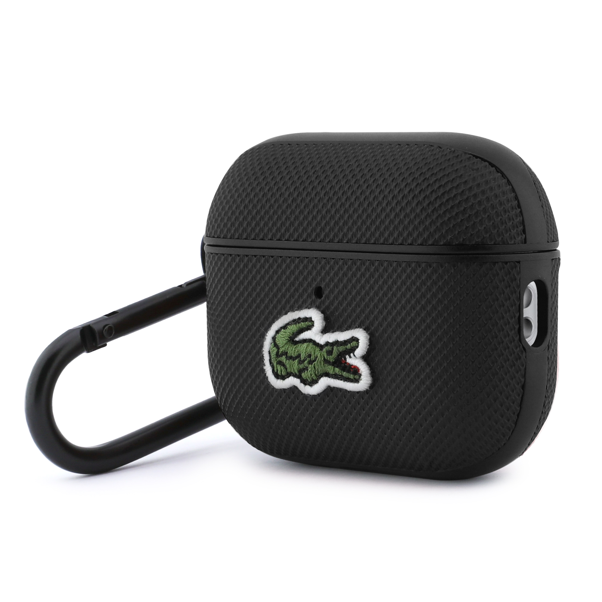AirPods Pro 3 - LACOSTE Petit Pique Croc Logo Patch Black — estuche (foto 3 de 4)