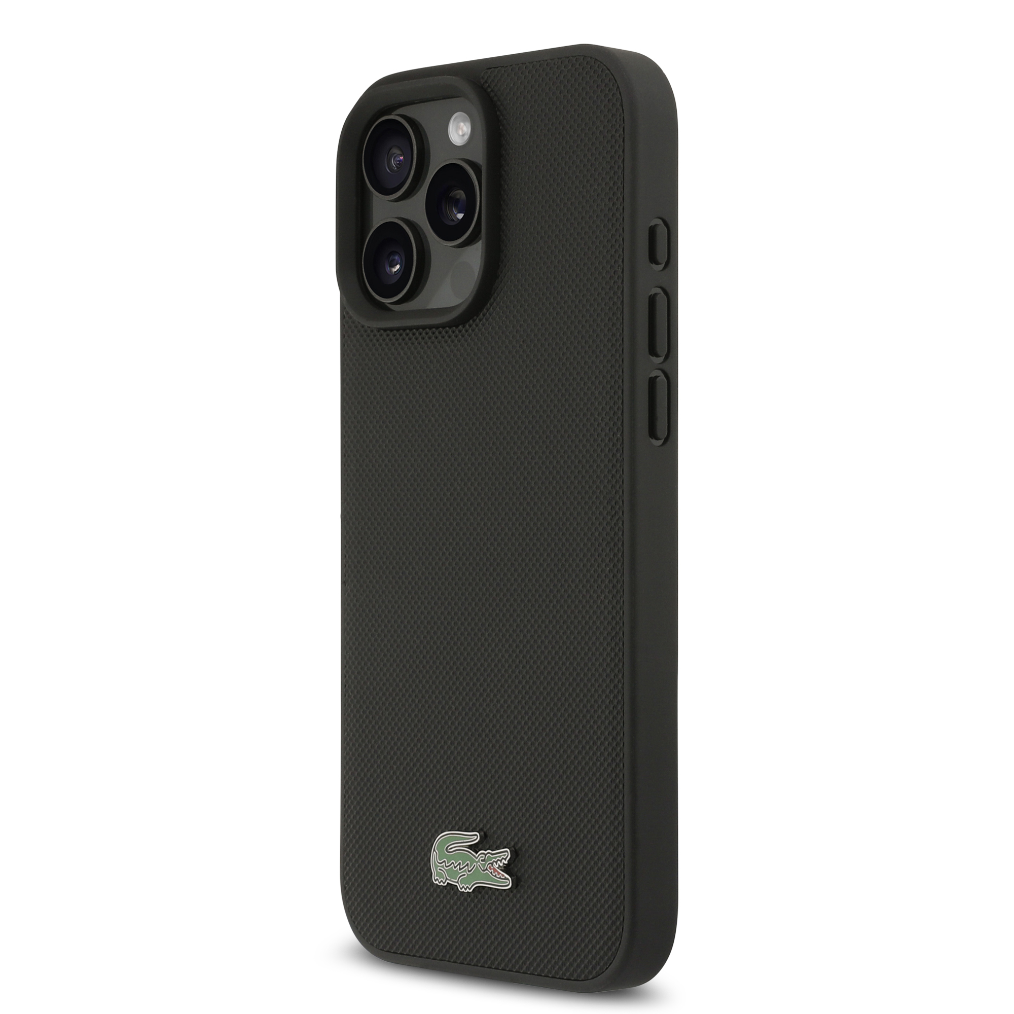 iPhone 16 Pro Max - LACOSTE Full Wrap Petit Pique Black — estuche (foto 3 de 8)