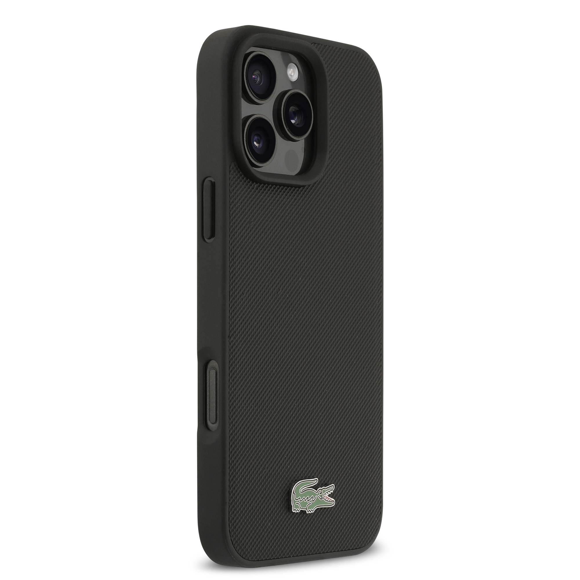 iPhone 16 Pro Max - LACOSTE Full Wrap Petit Pique Black — estuche (foto 4 de 8)