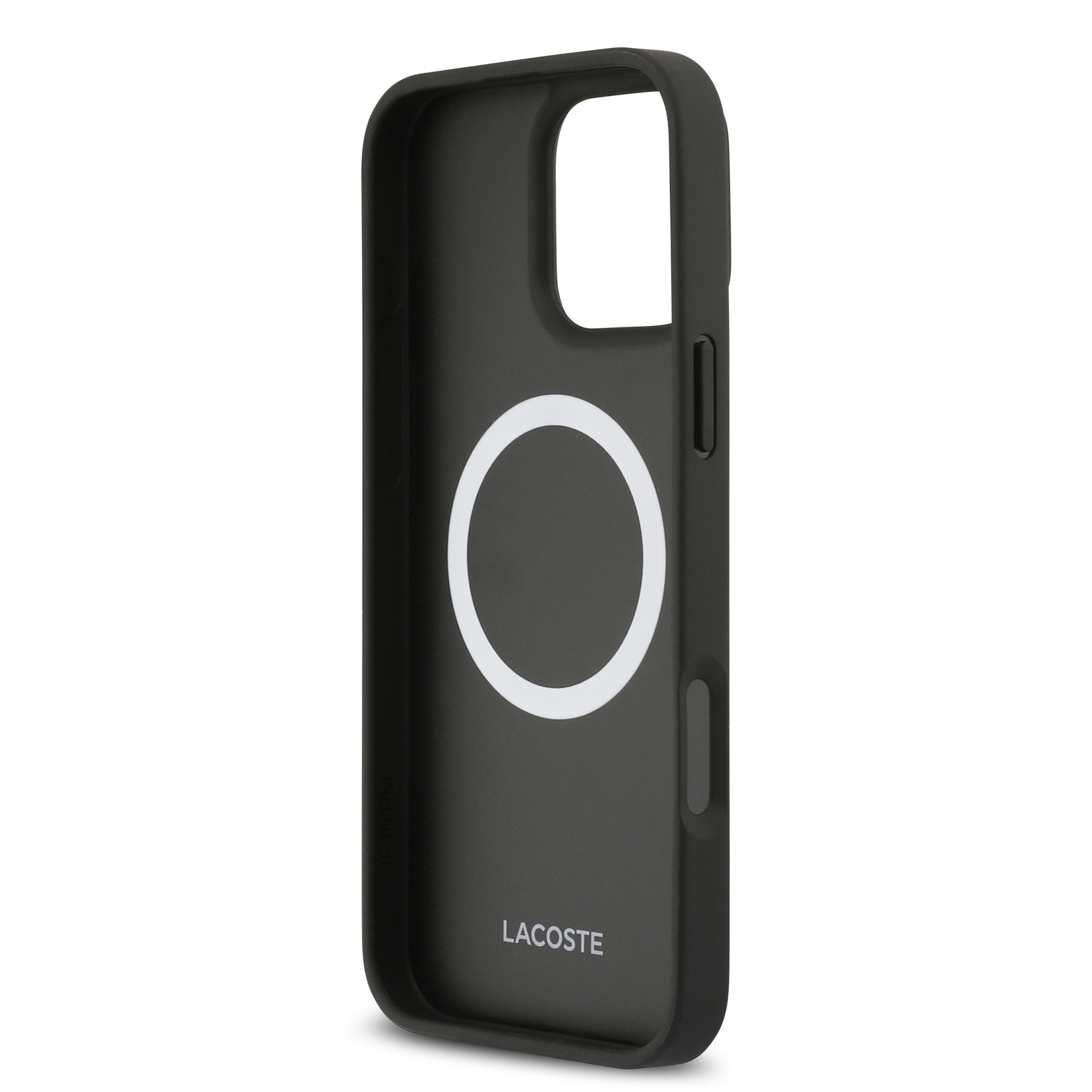 iPhone 16 Pro Max - LACOSTE Full Wrap Petit Pique Black — estuche (foto 7 de 8)