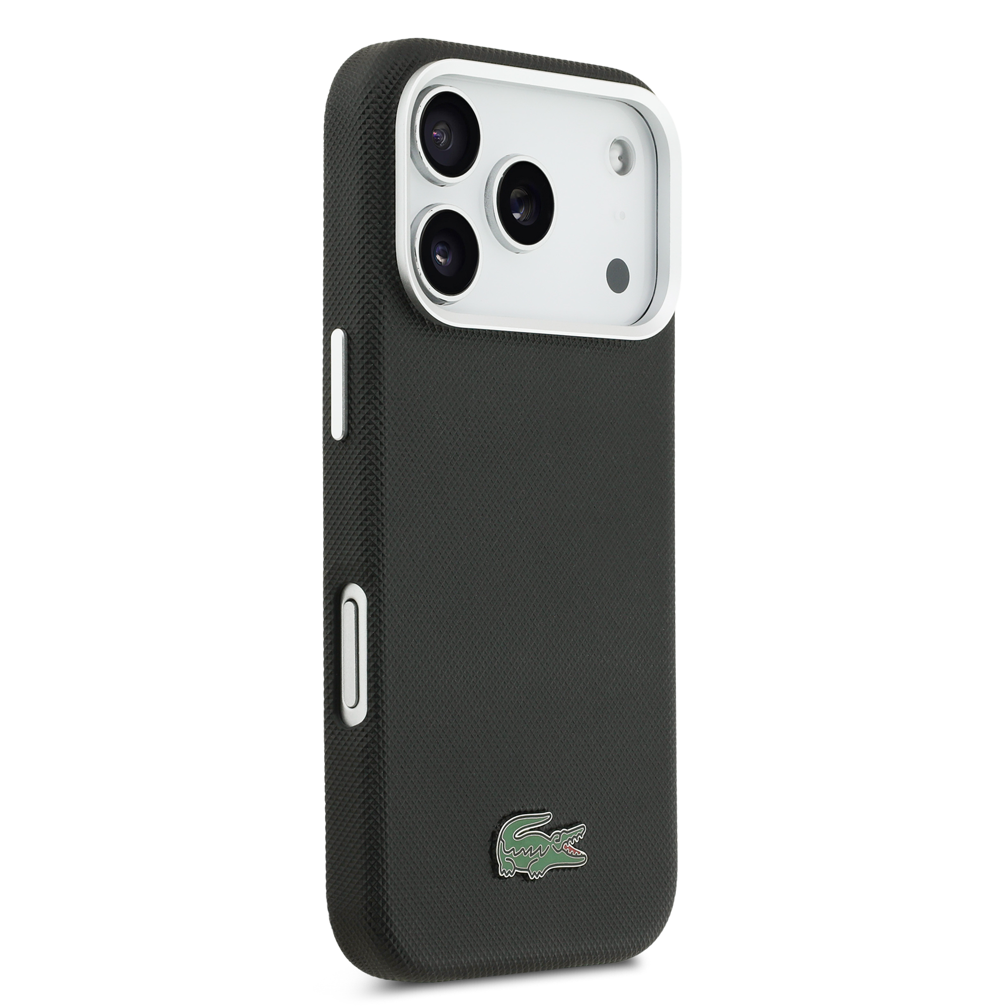 iPhone 17 Pro - LACOSTE Full Wrap Petit Pique PVC Black — estuche (foto 4 de 8)