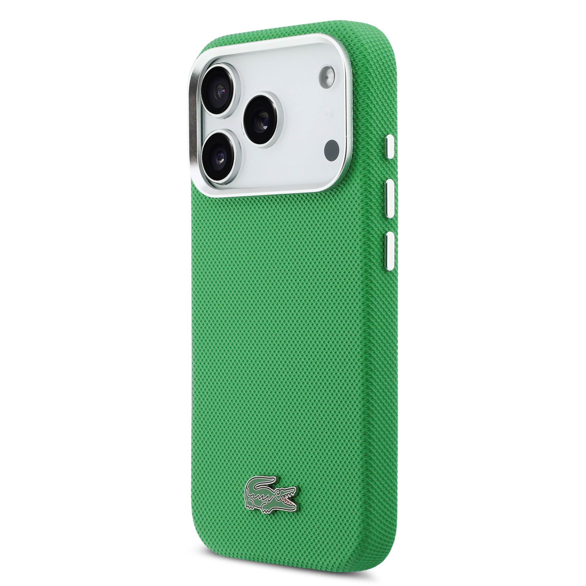 iPhone 17 Pro - LACOSTE Full Wrap Petit Pique PVC Estragon — estuche (foto 3 de 8)