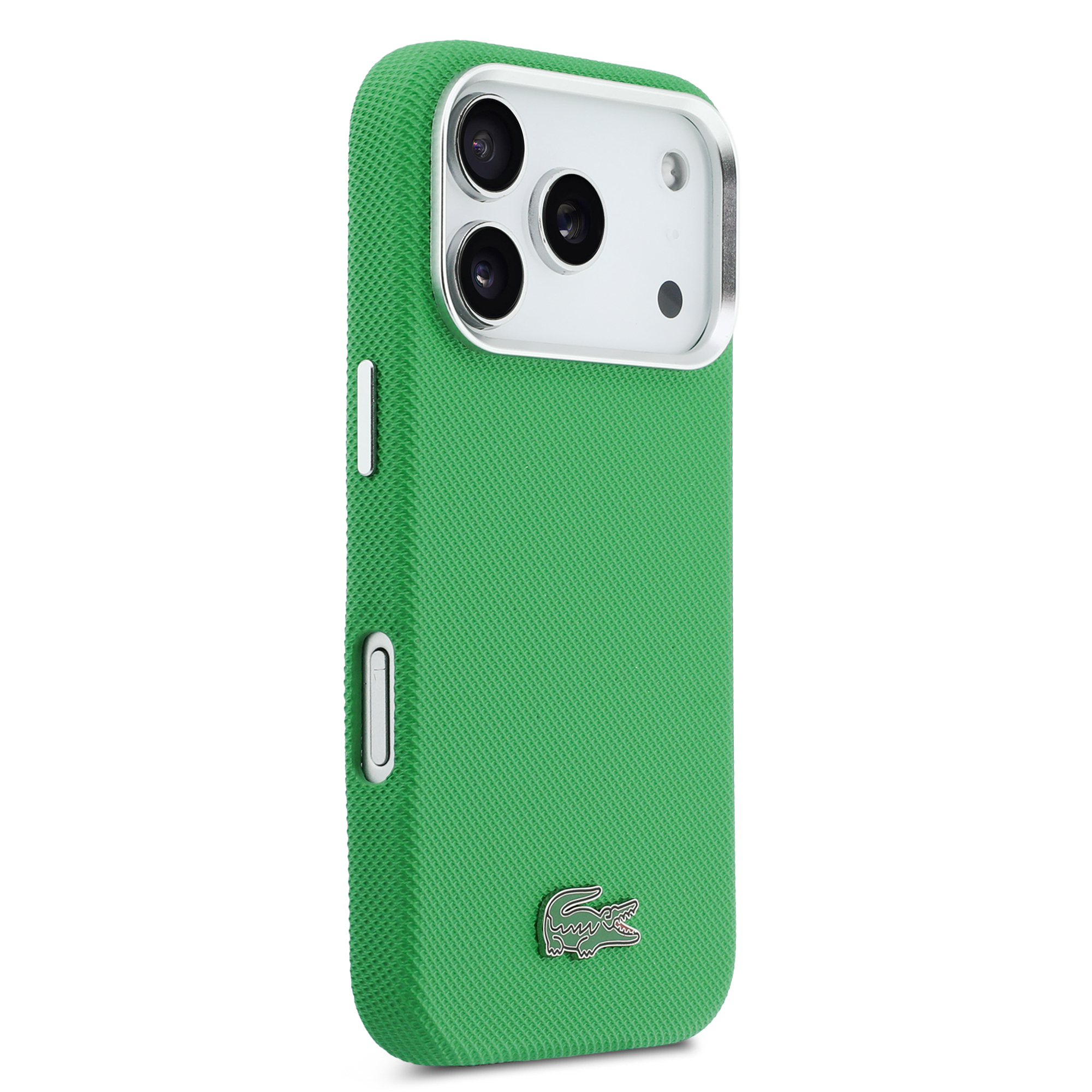 iPhone 17 Pro - LACOSTE Full Wrap Petit Pique PVC Estragon — estuche (foto 4 de 8)