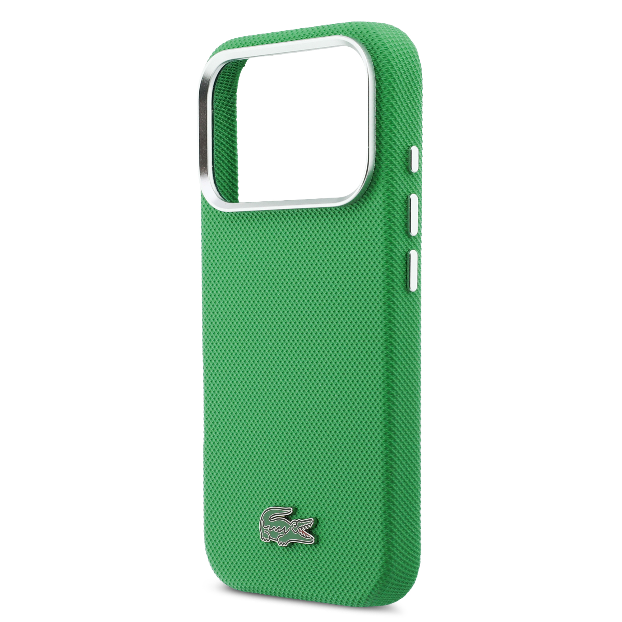 iPhone 17 Pro - LACOSTE Full Wrap Petit Pique PVC Estragon — estuche (foto 6 de 8)