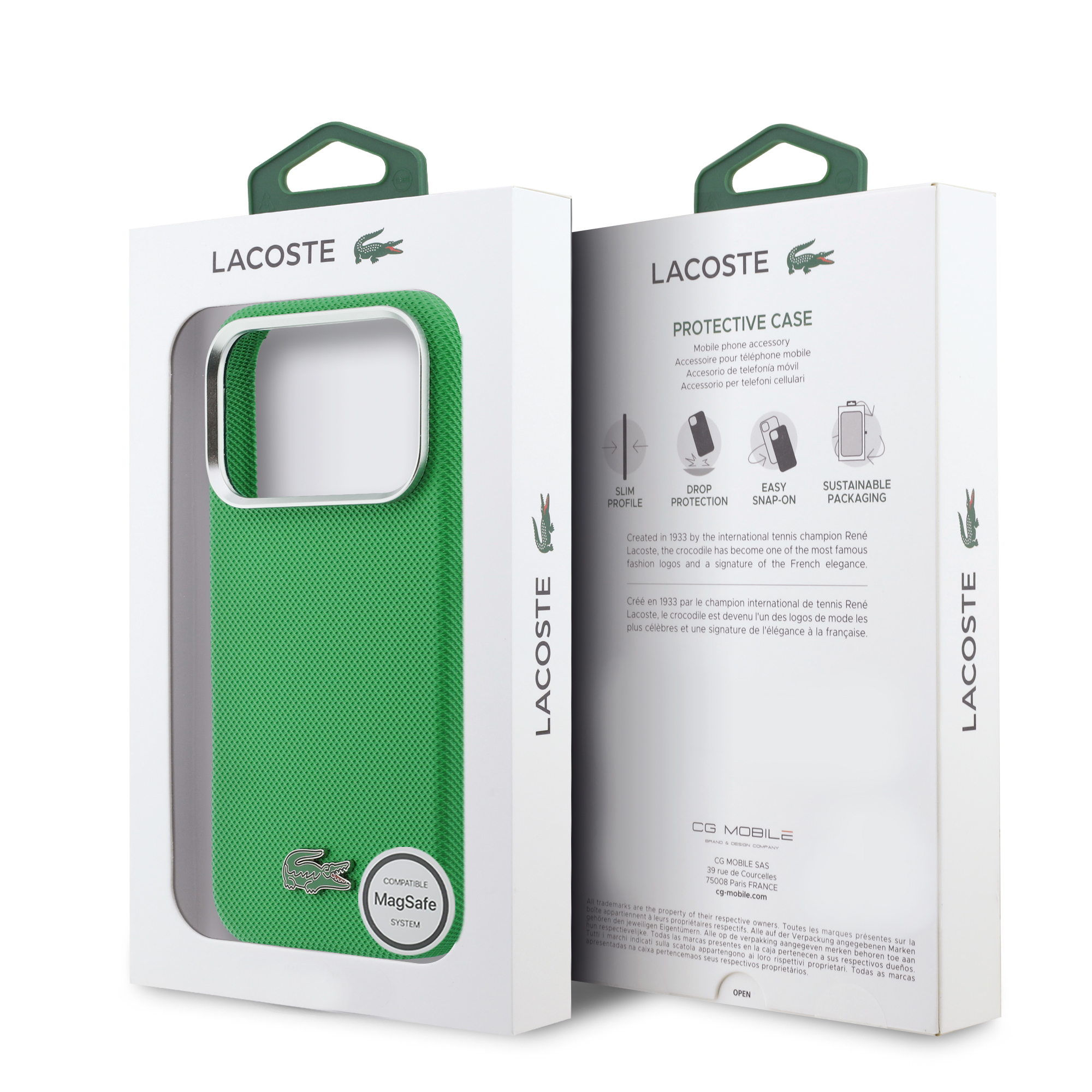 iPhone 17 Pro - LACOSTE Full Wrap Petit Pique PVC Estragon — estuche (foto 8 de 8)