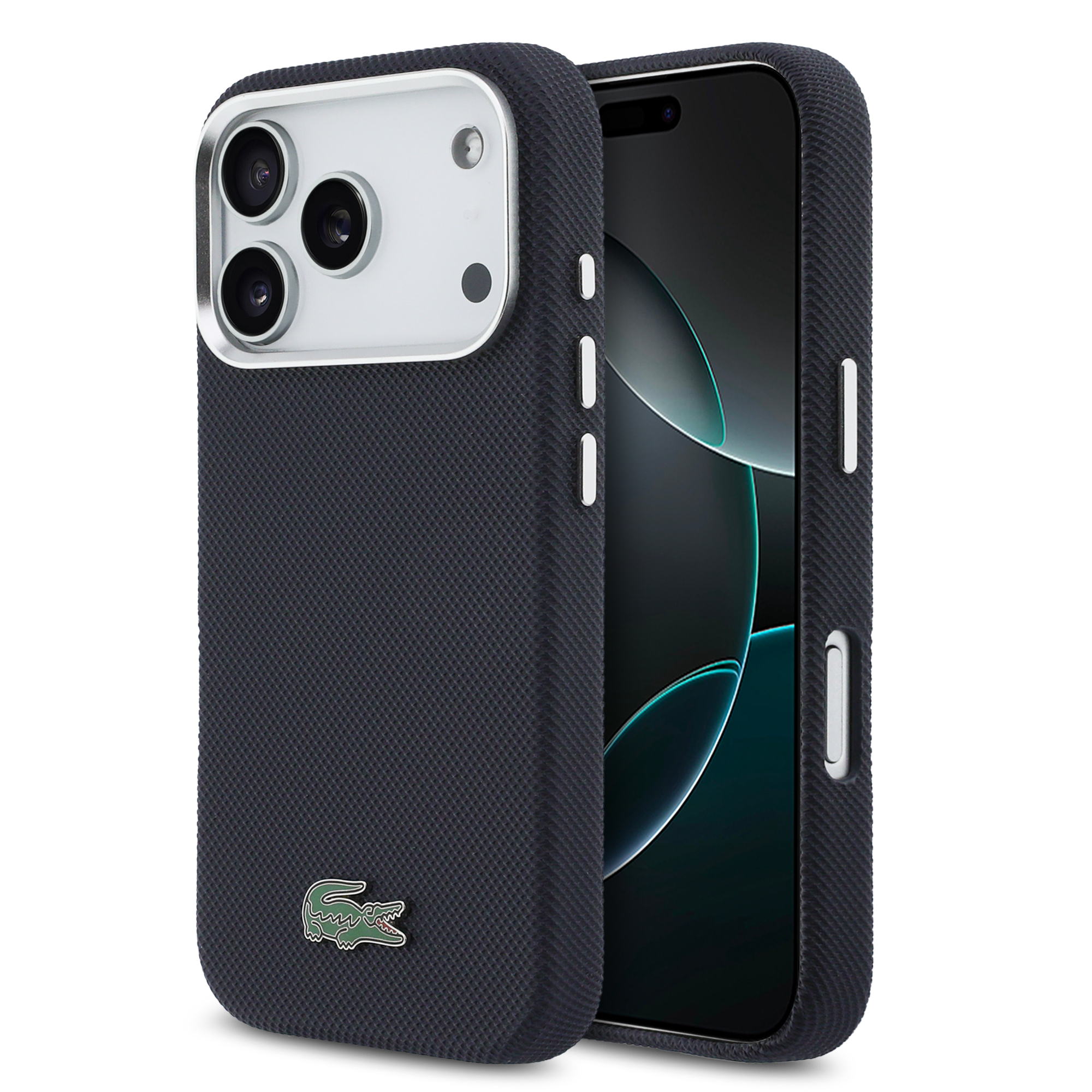 iPhone 17 Pro - LACOSTE Full Wrap Petit Pique PVC Navy — estuche (foto 2 de 8)