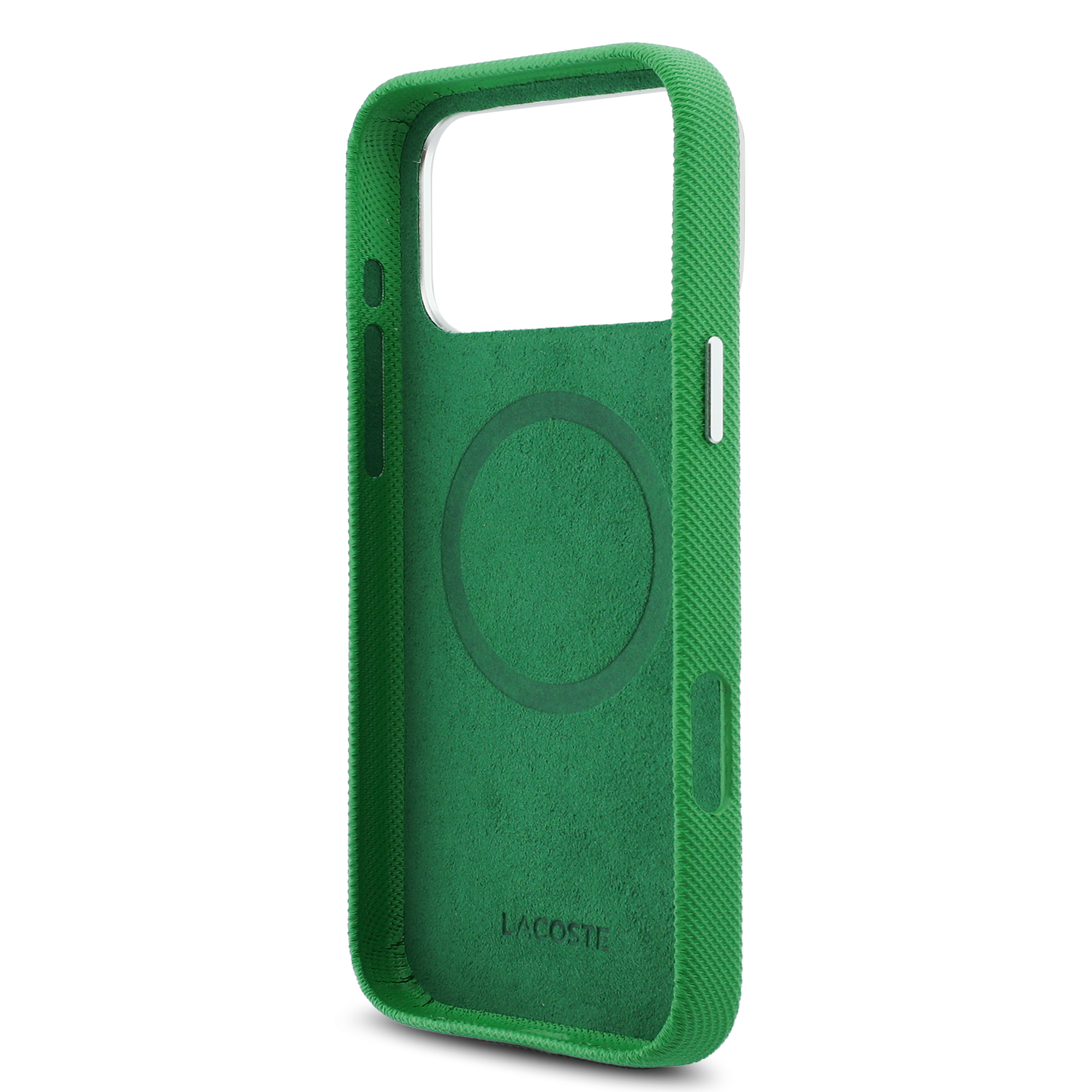iPhone 17 Pro Max - LACOSTE Full Wrap Petit Pique PVC Estragon — estuche (foto 7 de 8)