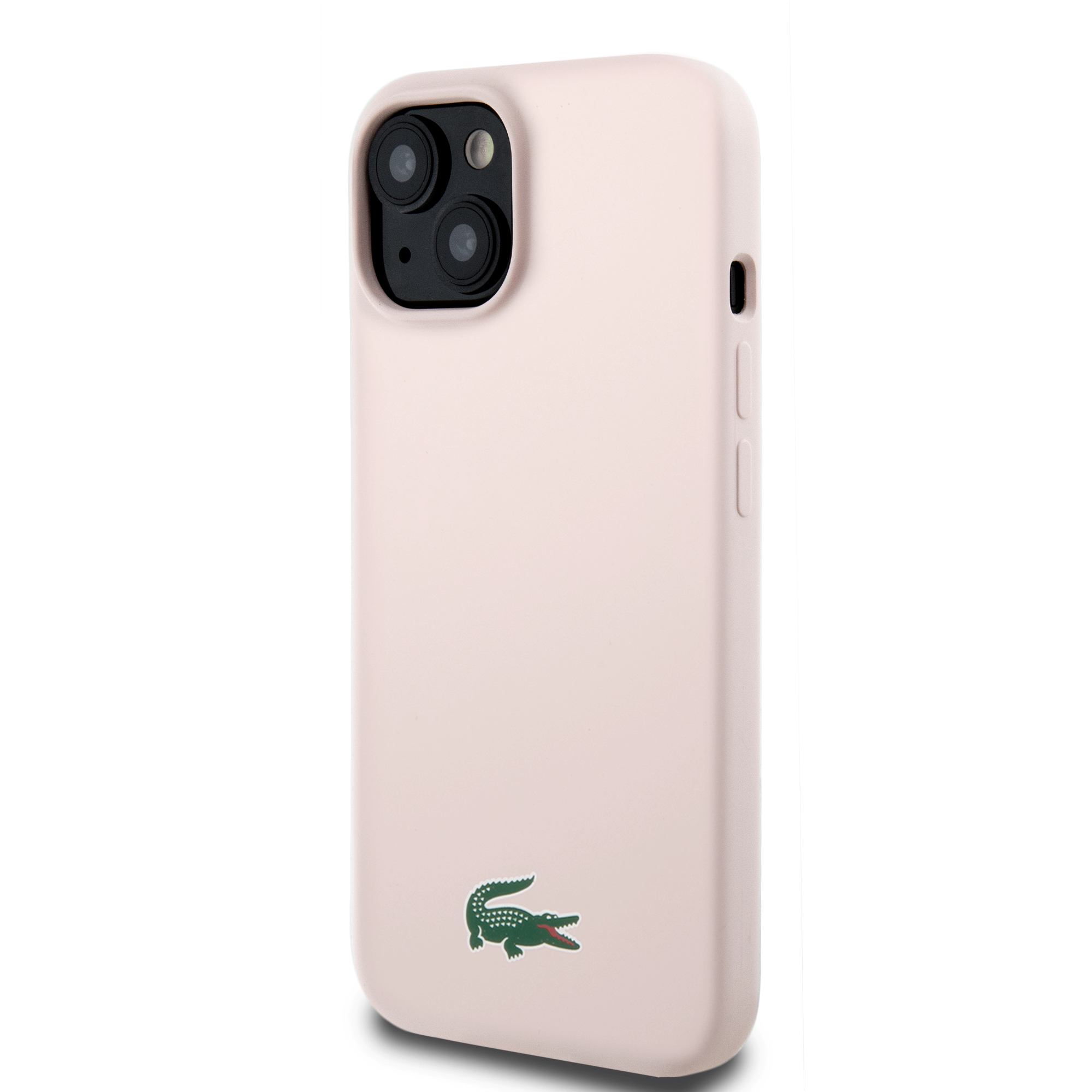 iPhone 15 - LACOSTE Hard Case With Magsafe Silicone Croc Logo Pink — estuche (foto 2 de 5)