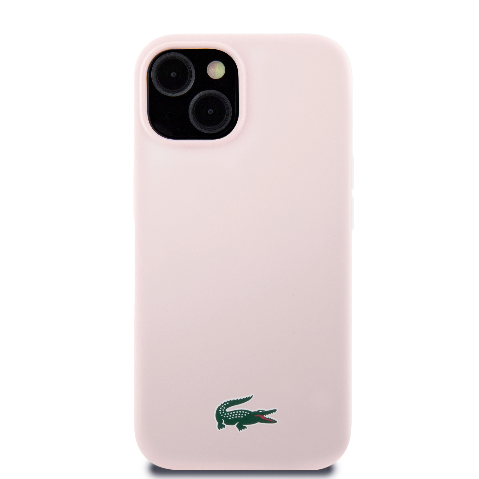 iPhone 15 - LACOSTE Hard Case With Magsafe Silicone Croc Logo Pink — estuche (foto 3 de 5)