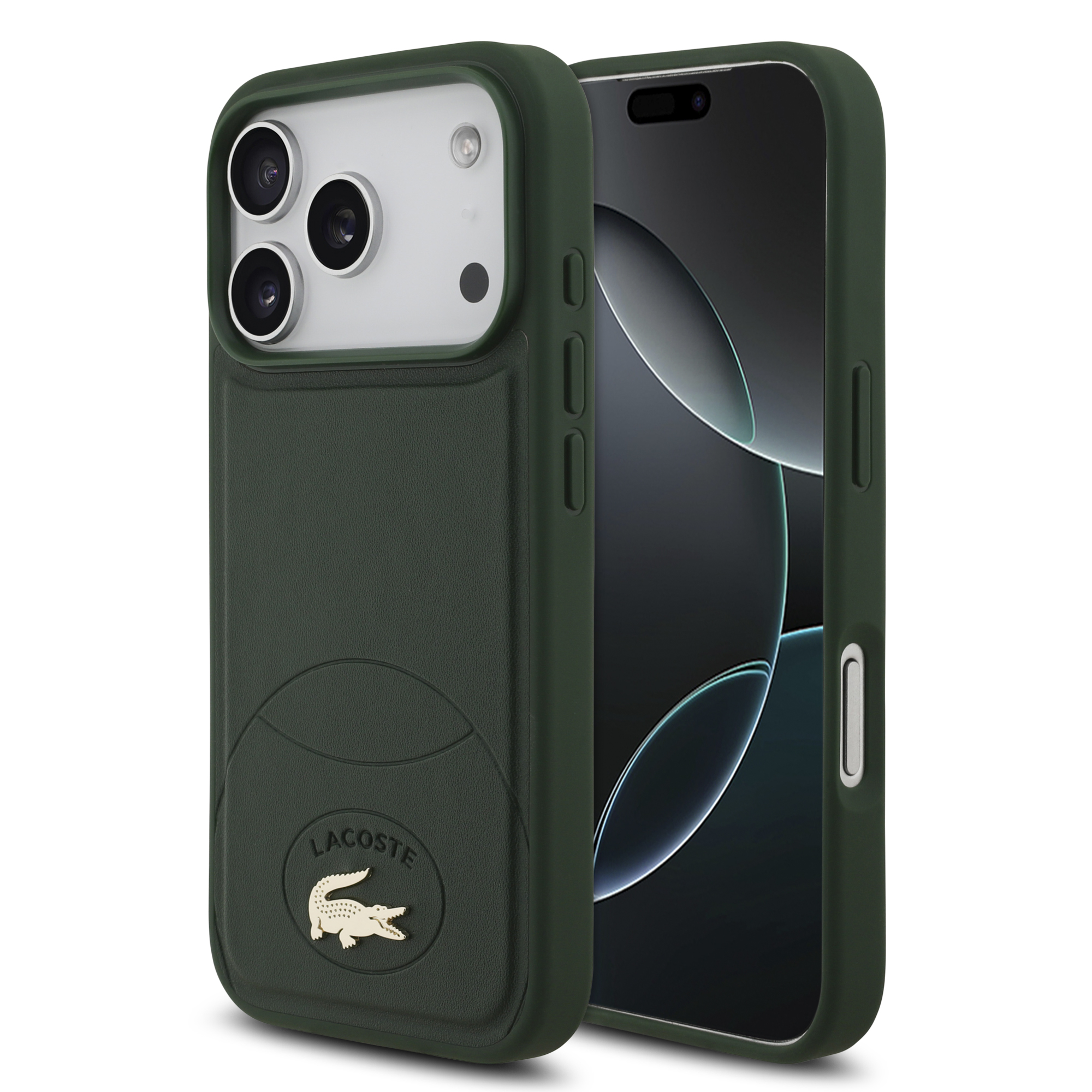 iPhone 17 Pro - LACOSTE Leather Bliss Green — estuche (foto 2 de 8)