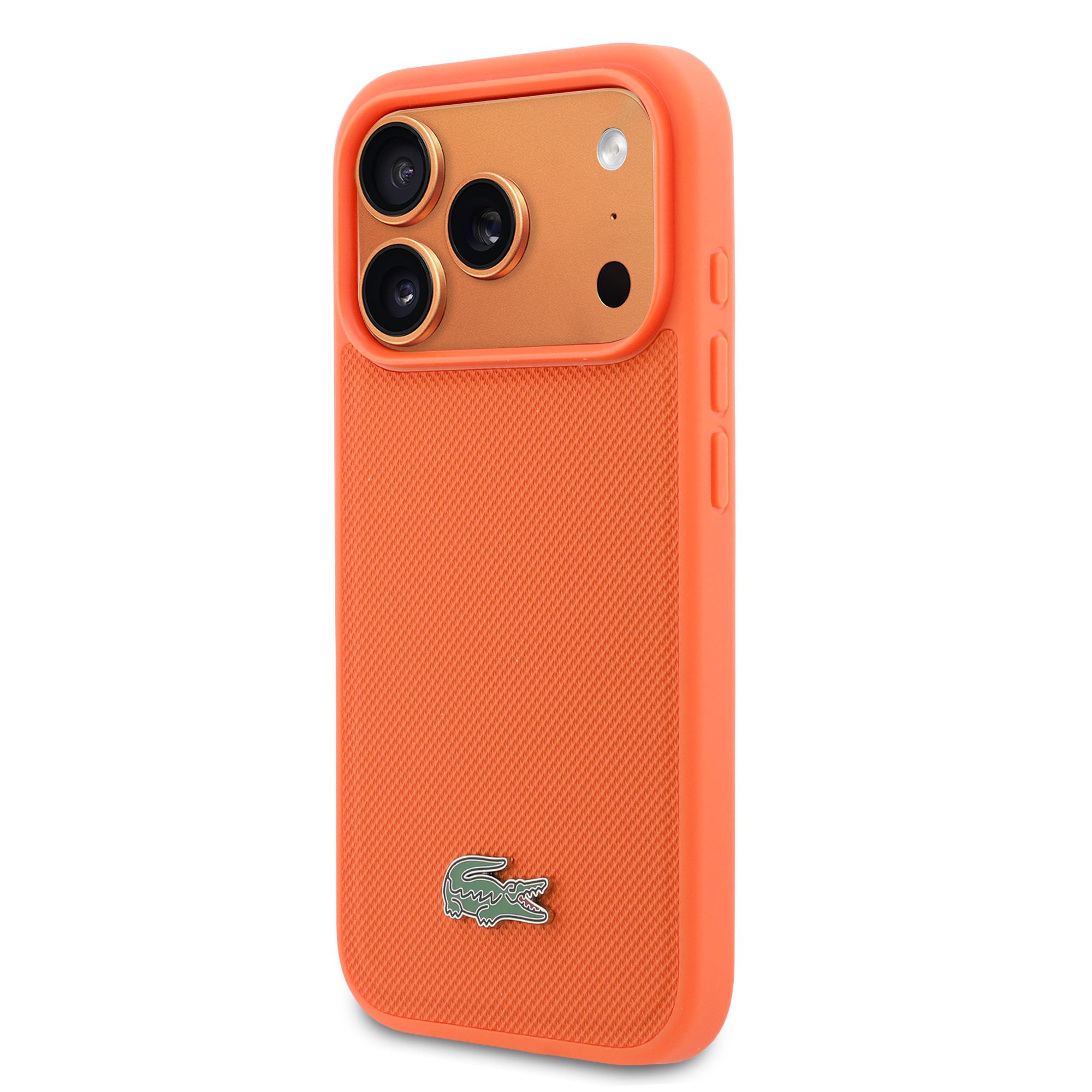 iPhone 17 Pro - LACOSTE Petit Pique PVC Lacquer Logo Orange — estuche (foto 3 de 8)