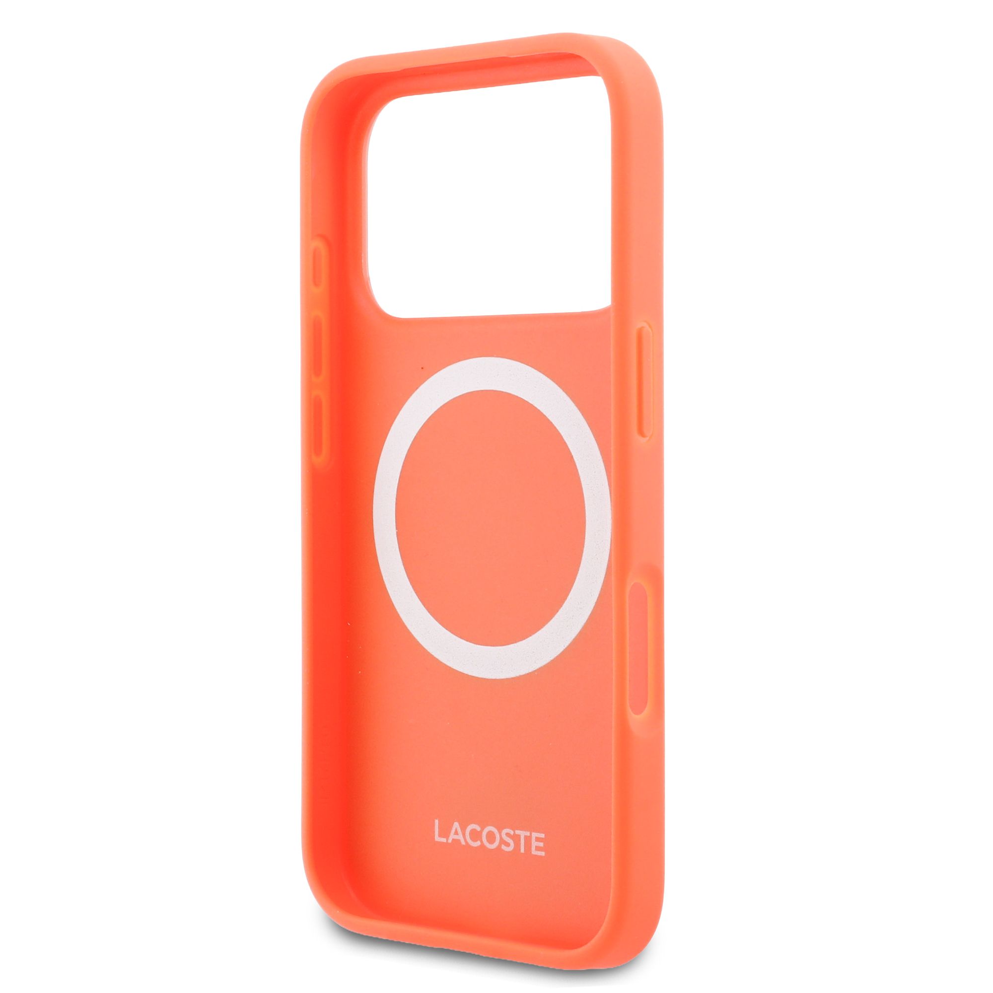 iPhone 17 Pro - LACOSTE Petit Pique PVC Lacquer Logo Orange — estuche (foto 7 de 8)