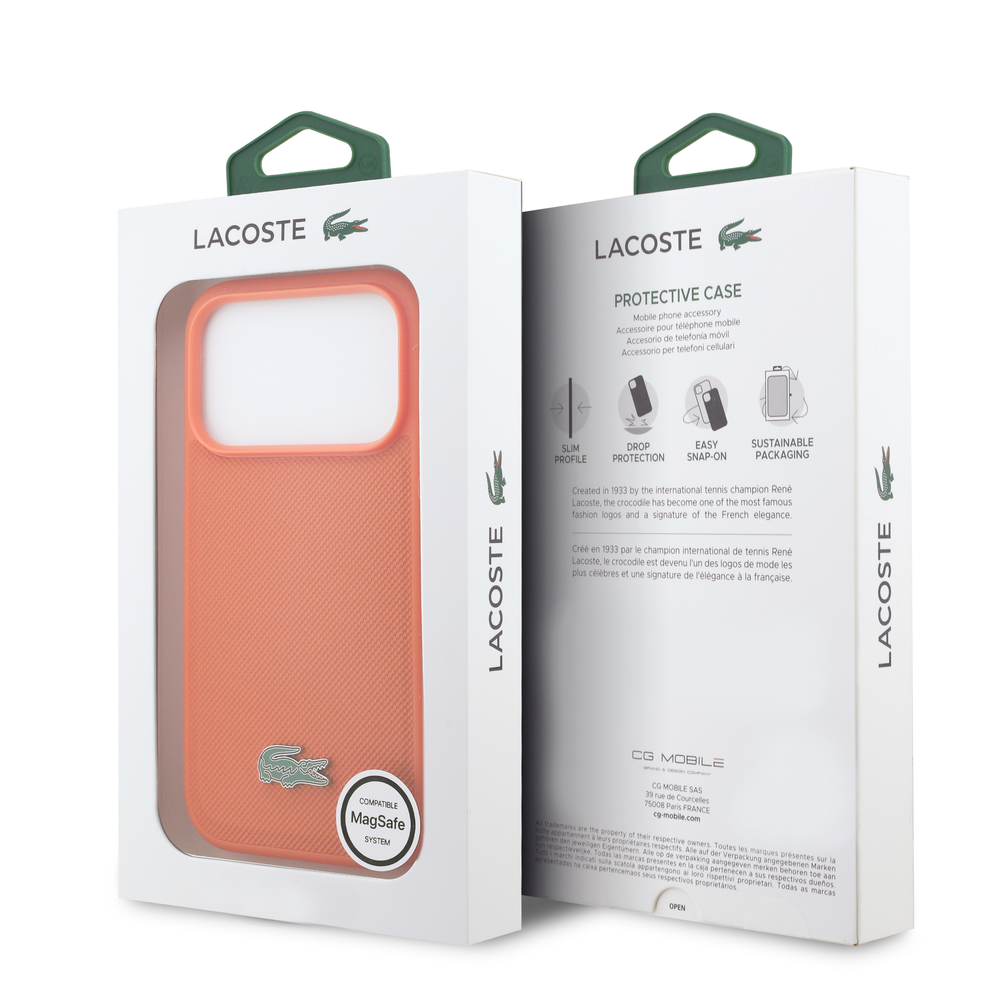 iPhone 17 Pro - LACOSTE Petit Pique PVC Lacquer Logo Orange — estuche (foto 8 de 8)