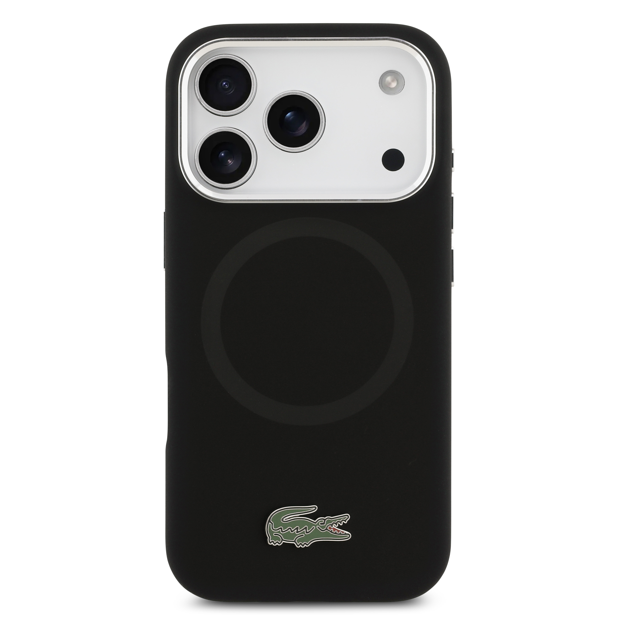 iPhone 17 Pro - LACOSTE Silicone Metal Logo Black — estuche (foto 3 de 5)