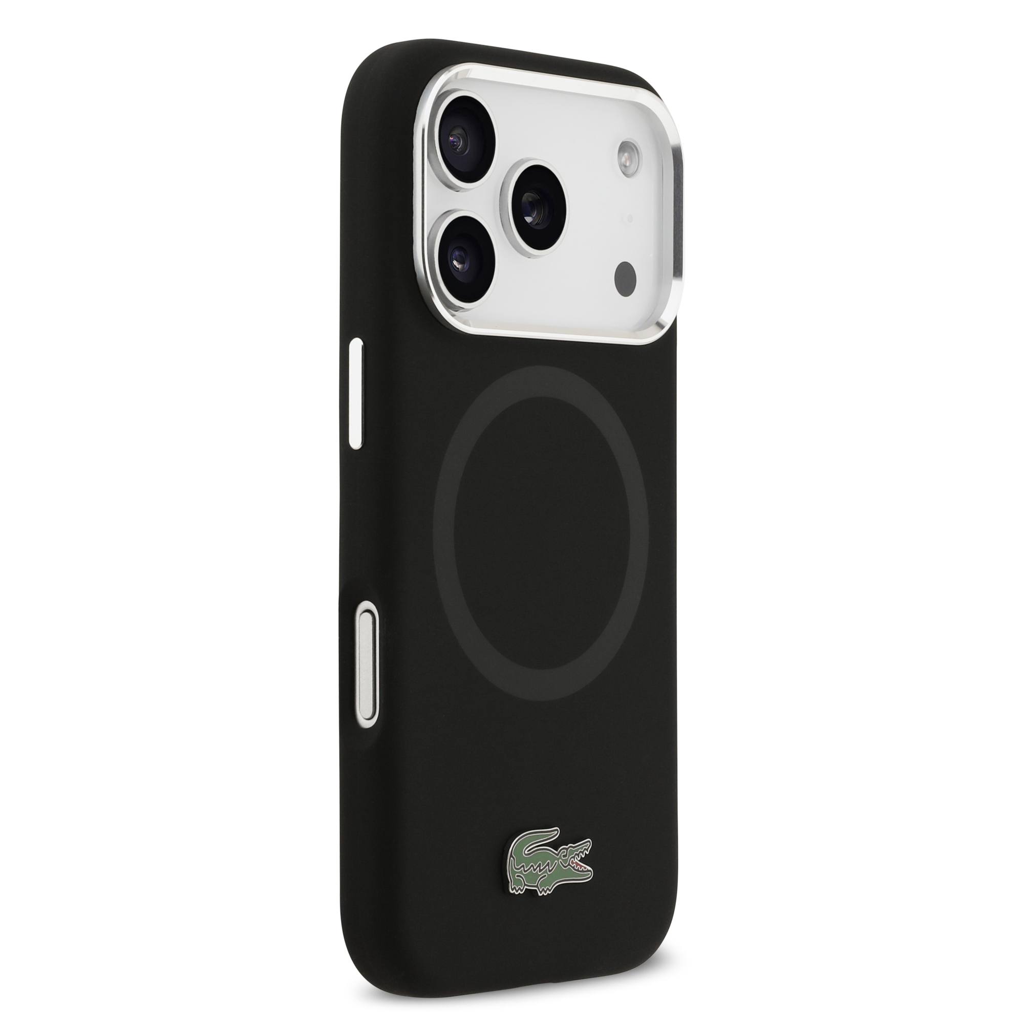 iPhone 17 Pro - LACOSTE Silicone Metal Logo Black — estuche (foto 4 de 5)
