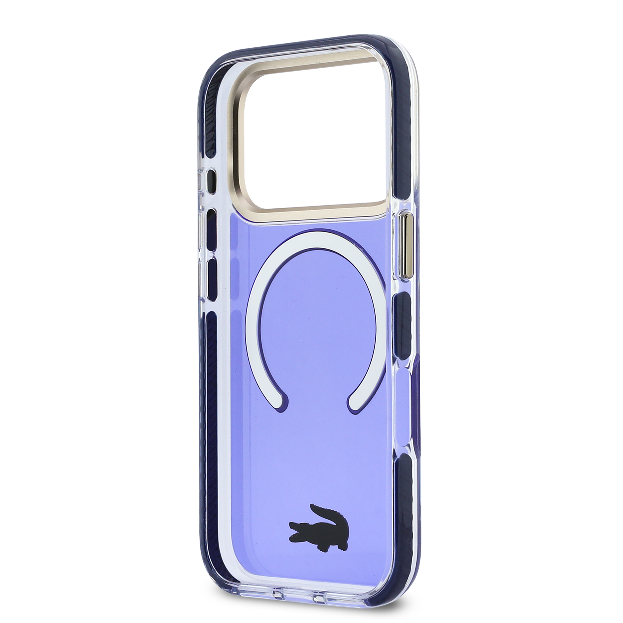 iPhone 17 Pro - LACOSTE Shockproof Frosted Gold Logo Marine — estuche (foto 7 de 8)