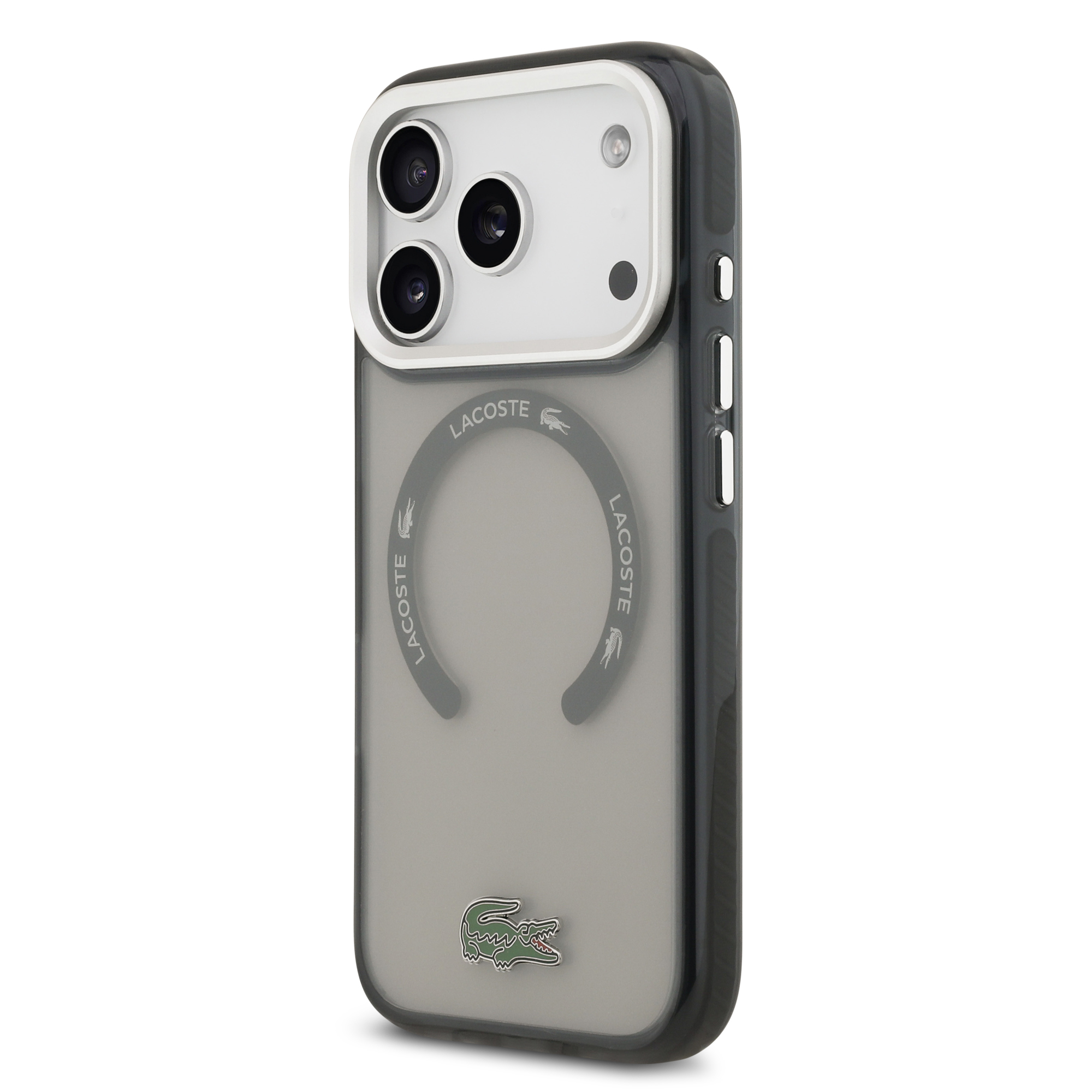 iPhone 17 Pro - LACOSTE Shockproof Frosted Finish Grey — estuche (foto 2 de 5)