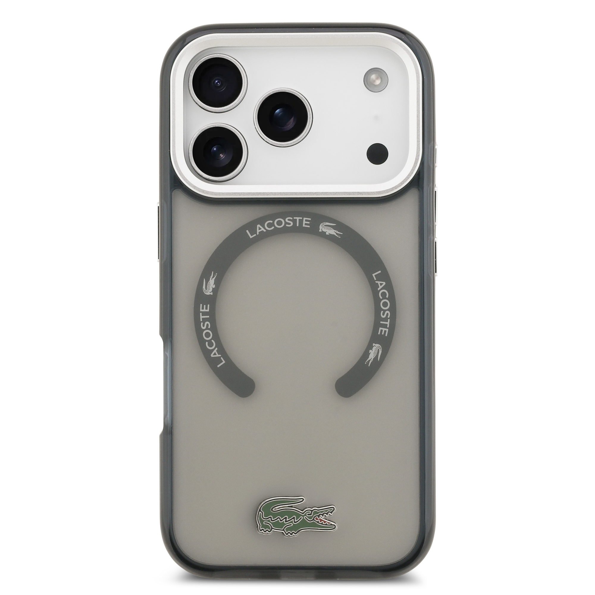 iPhone 17 Pro - LACOSTE Shockproof Frosted Finish Grey — estuche (foto 3 de 5)