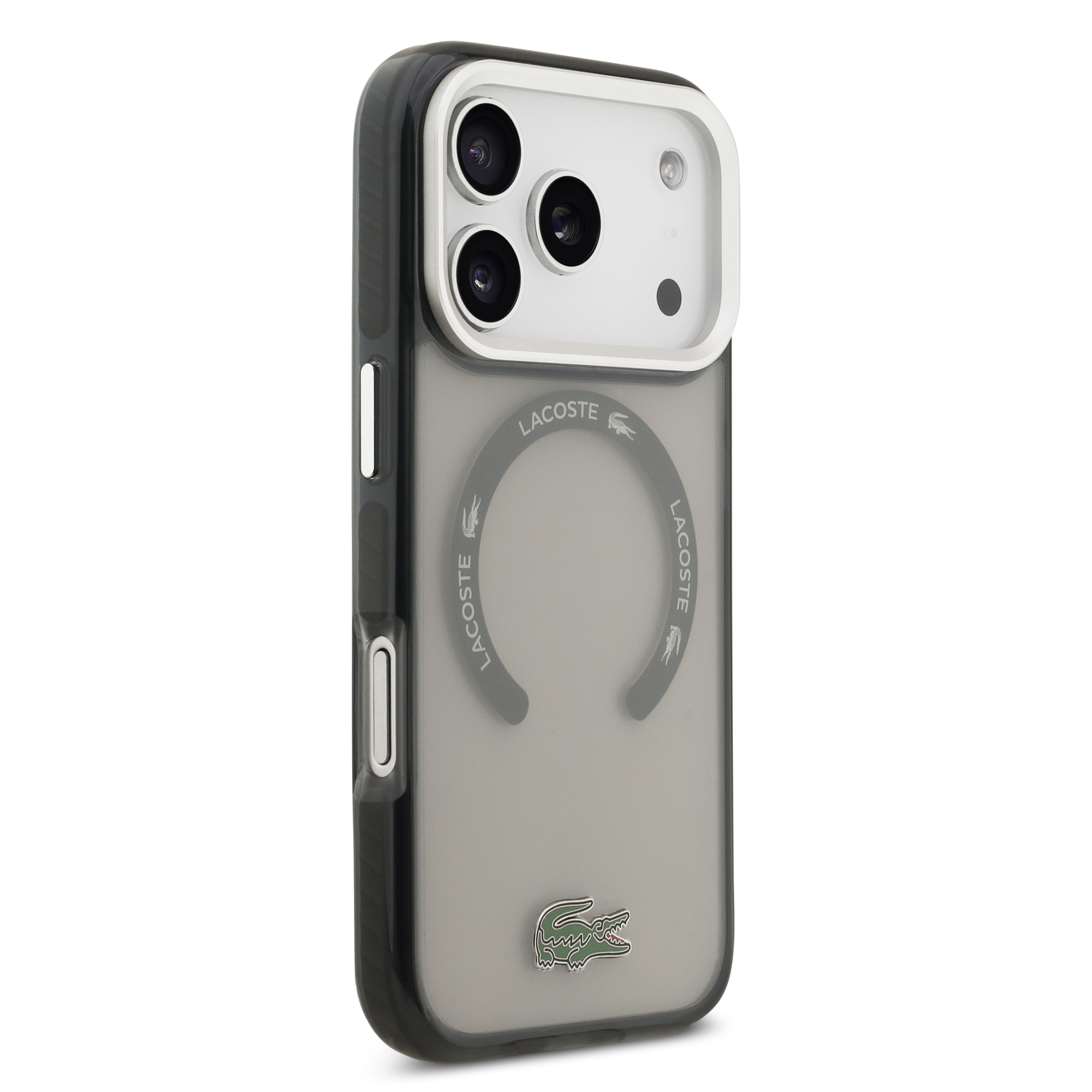 iPhone 17 Pro - LACOSTE Shockproof Frosted Finish Grey — estuche (foto 4 de 5)