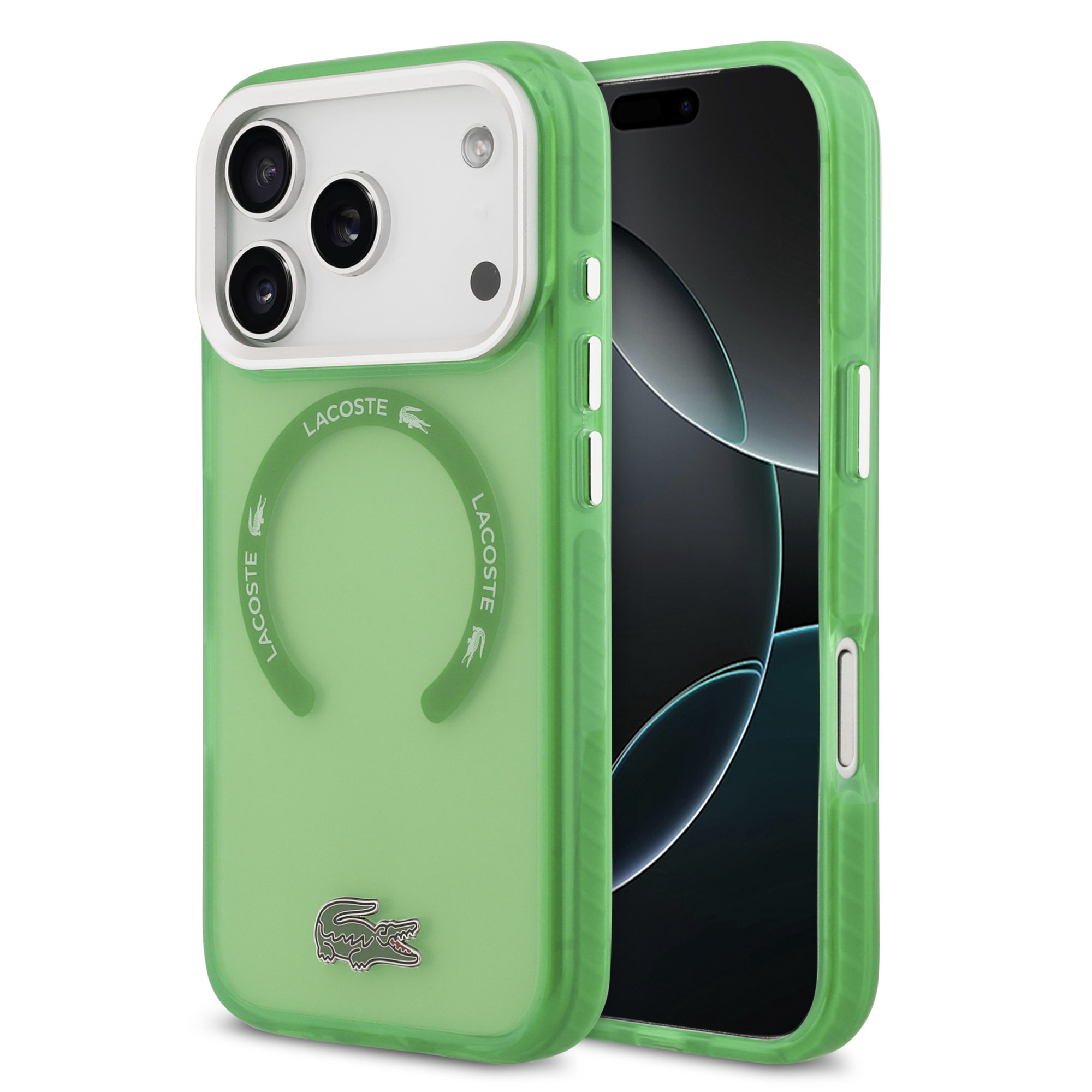 iPhone 17 Pro - LACOSTE Shockproof Frosted Green — estuche (foto 2 de 8)