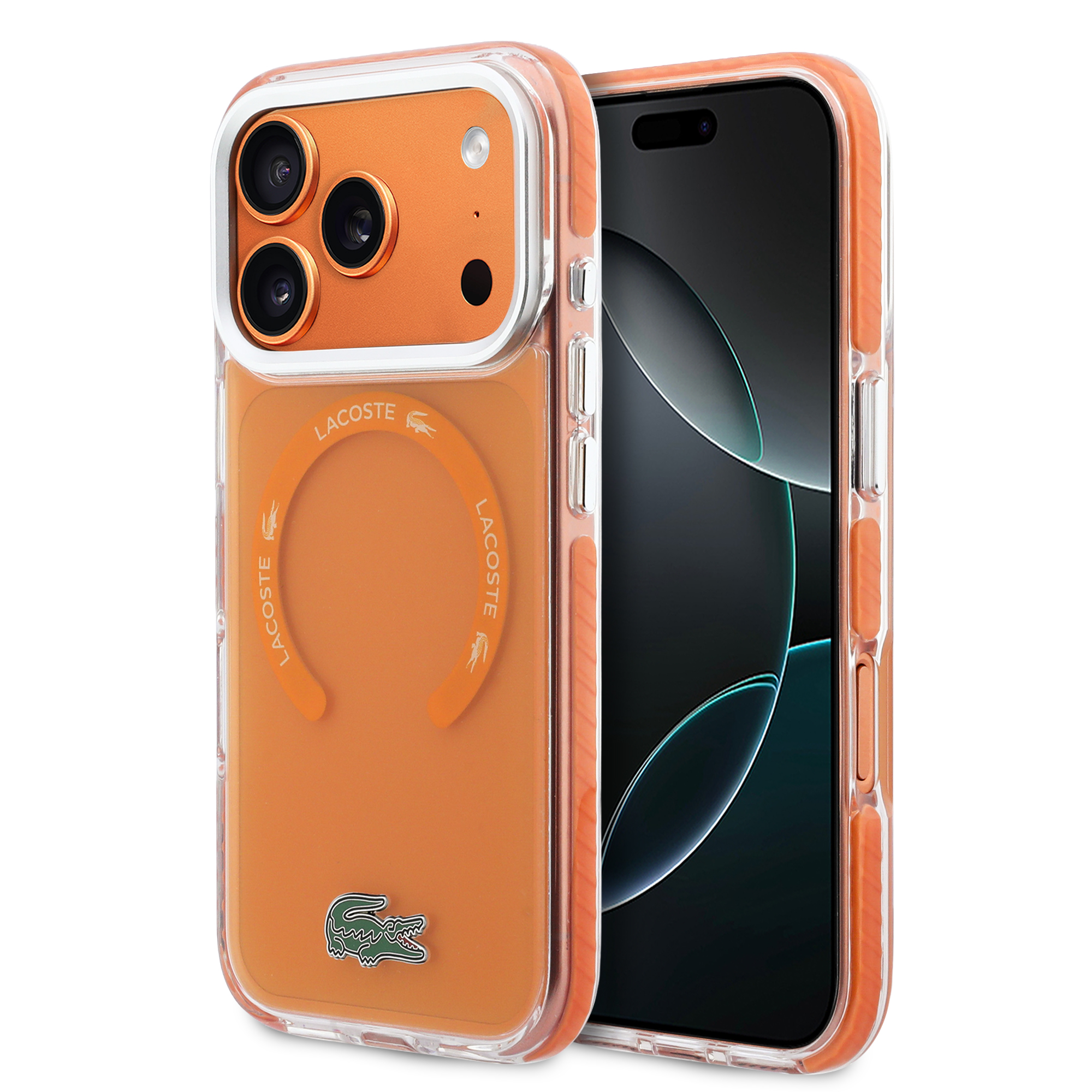 iPhone 17 Pro - LACOSTE Shockproof Frosted Orange — estuche (foto 2 de 8)