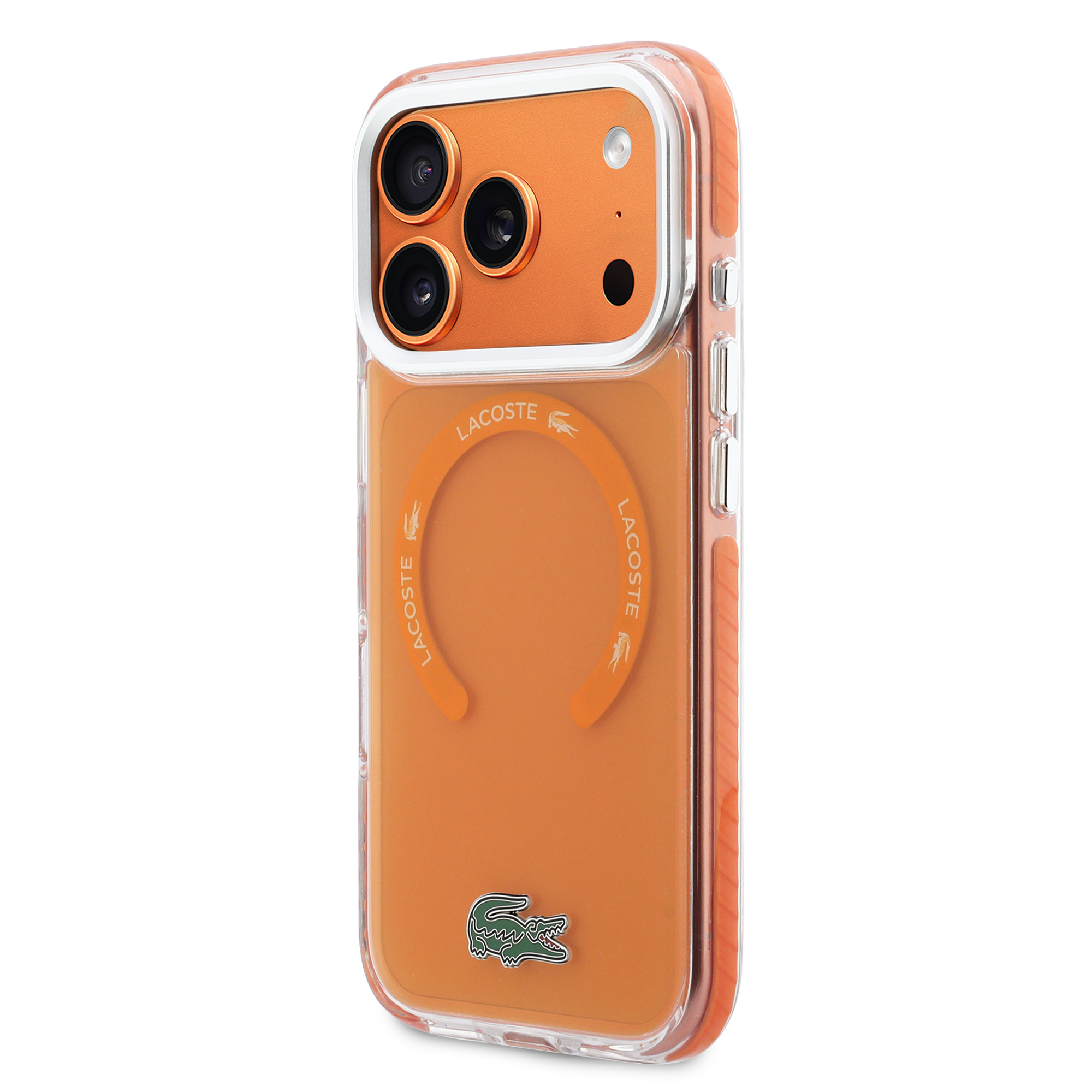 iPhone 17 Pro - LACOSTE Shockproof Frosted Orange — estuche (foto 3 de 8)