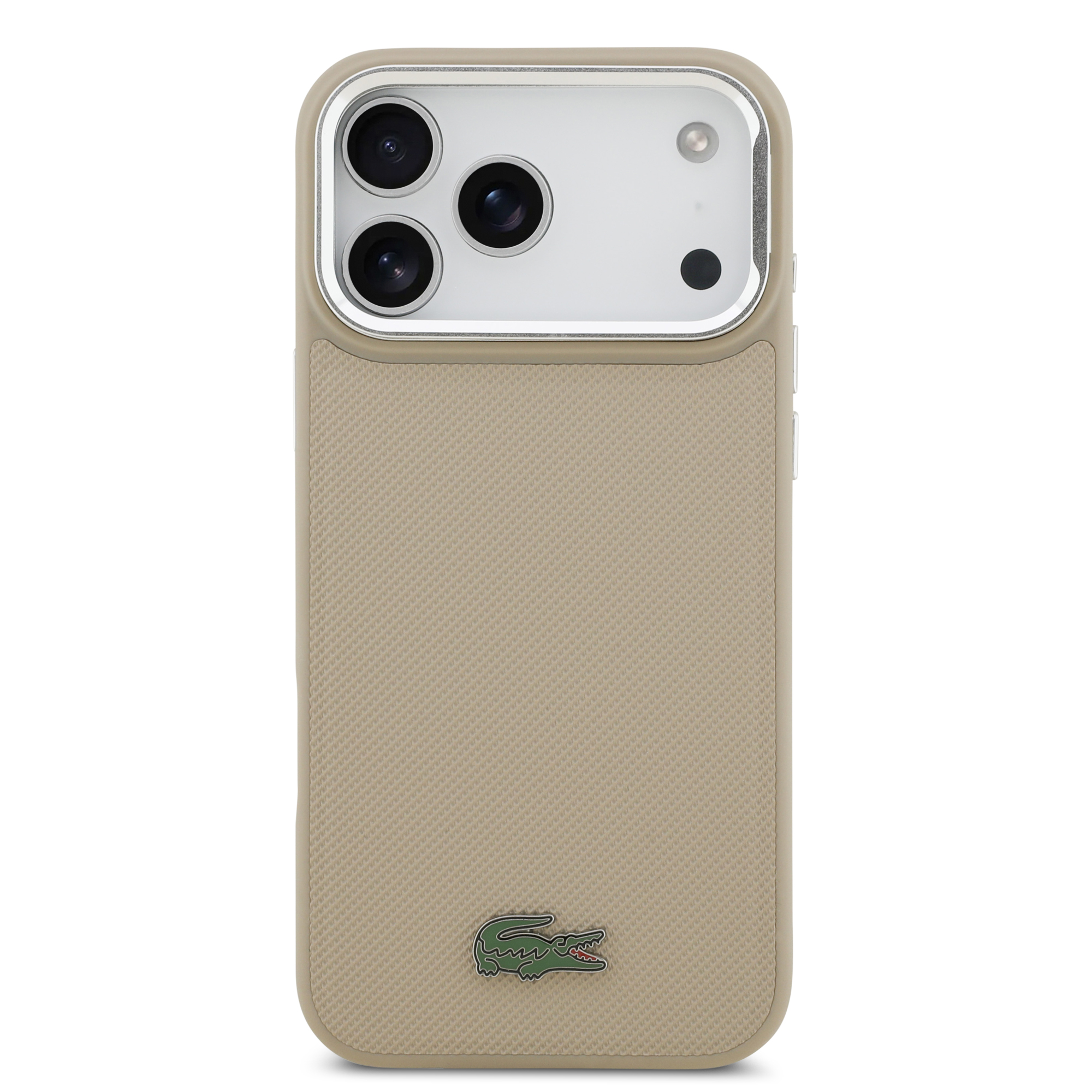 iPhone 17 Pro Max - LACOSTE Petit Pique PU Stand Function Taupe
