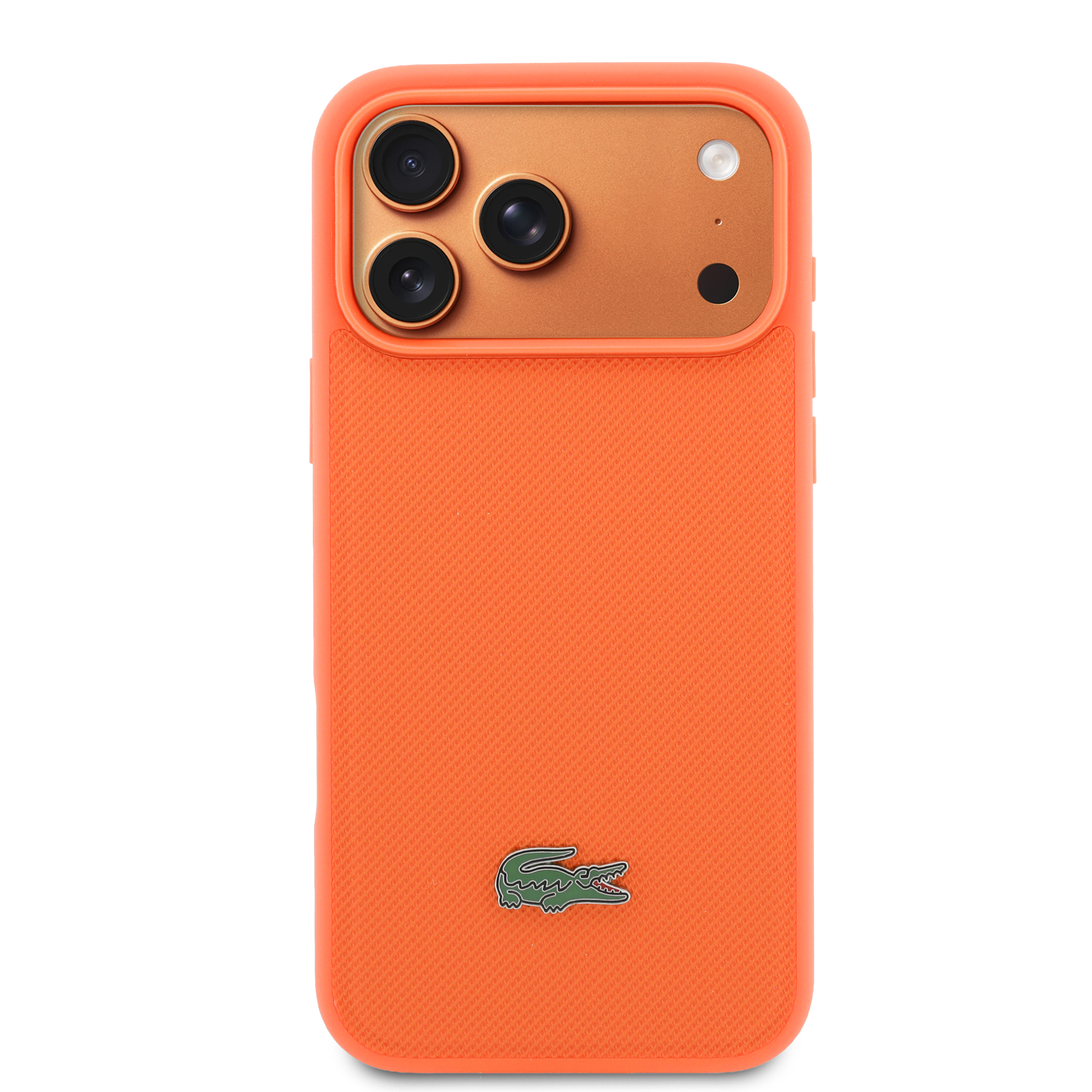 iPhone 17 Pro Max - LACOSTE Petit Pique PVC Lacquer Logo Orange