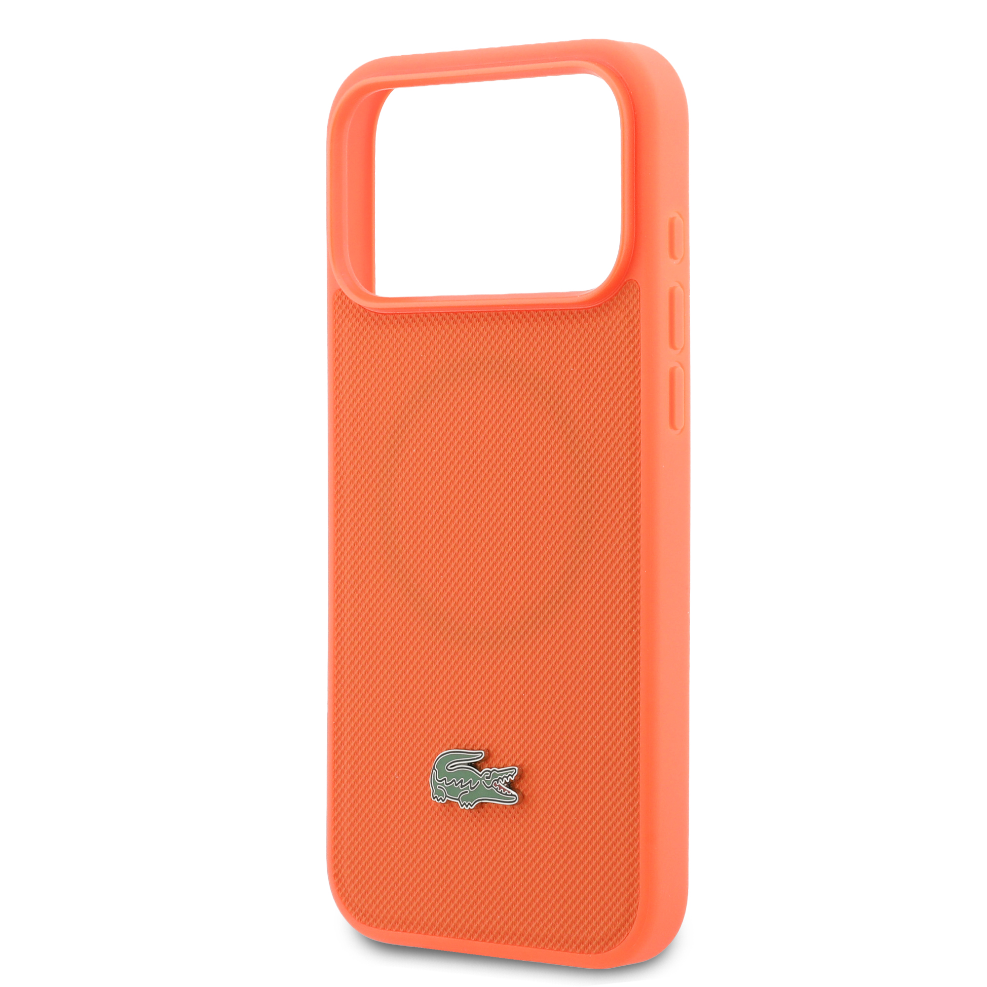iPhone 17 Pro Max - LACOSTE Petit Pique PVC Lacquer Logo Orange — estuche (foto 6 de 8)