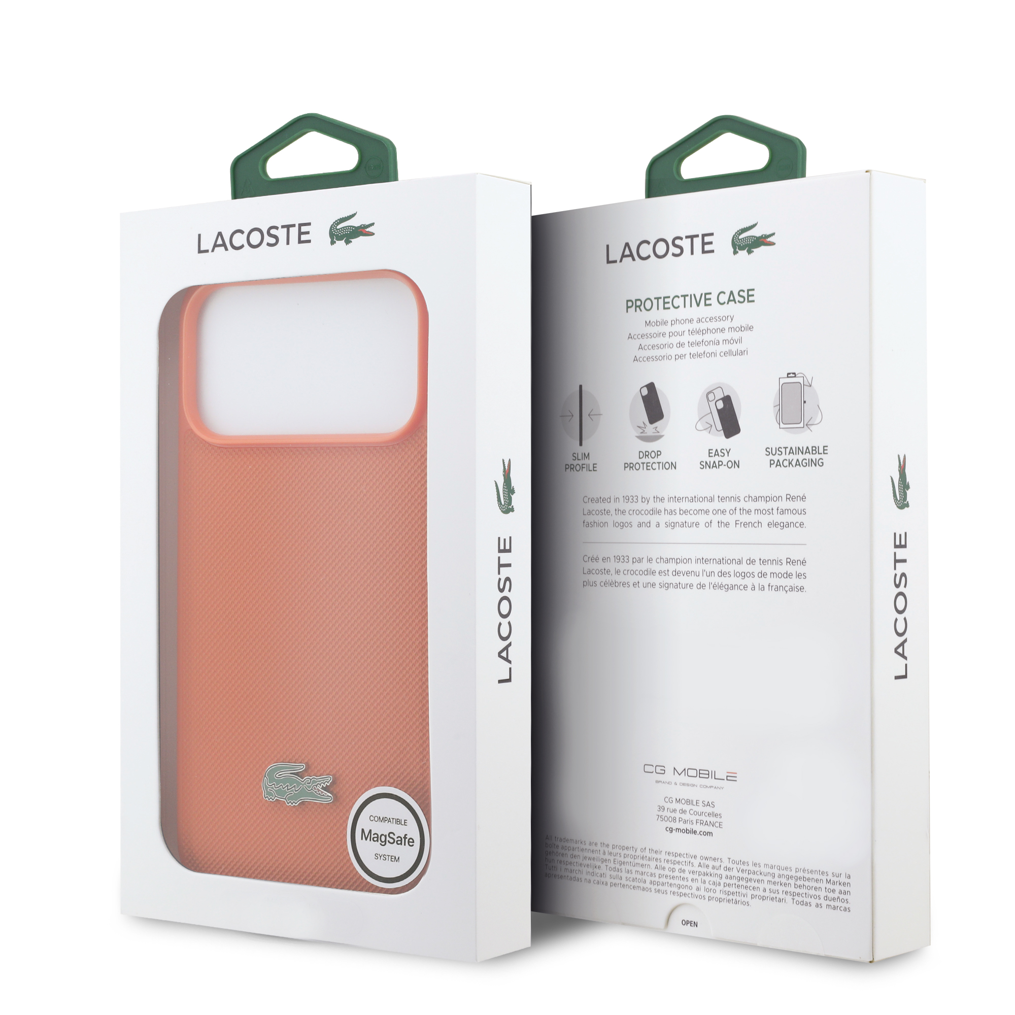 iPhone 17 Pro Max - LACOSTE Petit Pique PVC Lacquer Logo Orange — estuche (foto 8 de 8)