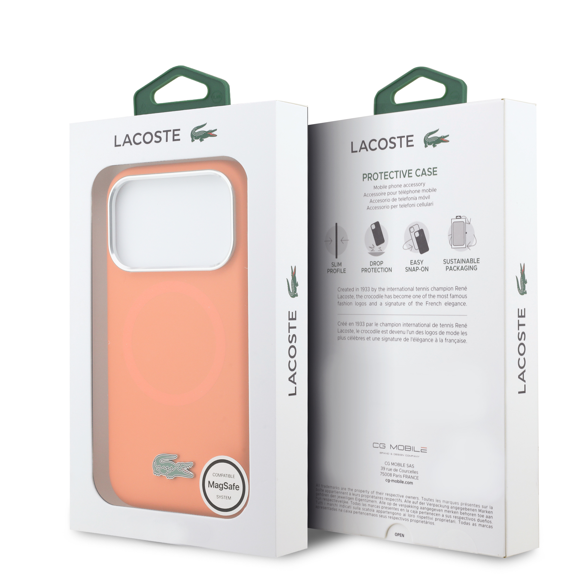 iPhone 17 Pro Max - LACOSTE Silicone Metal Logo Orange — estuche (foto 8 de 8)