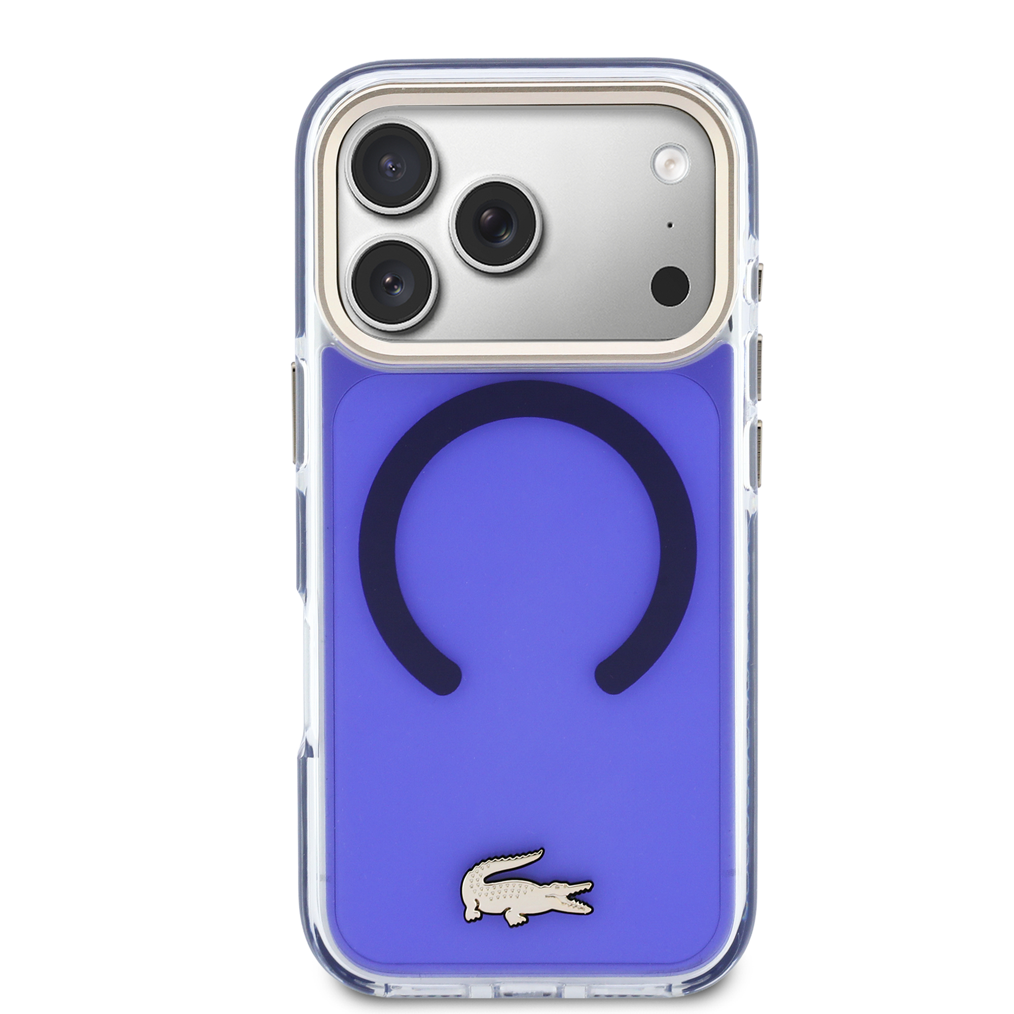 iPhone 17 Pro Max - LACOSTE Shockproof Frosted Gold Logo Marine