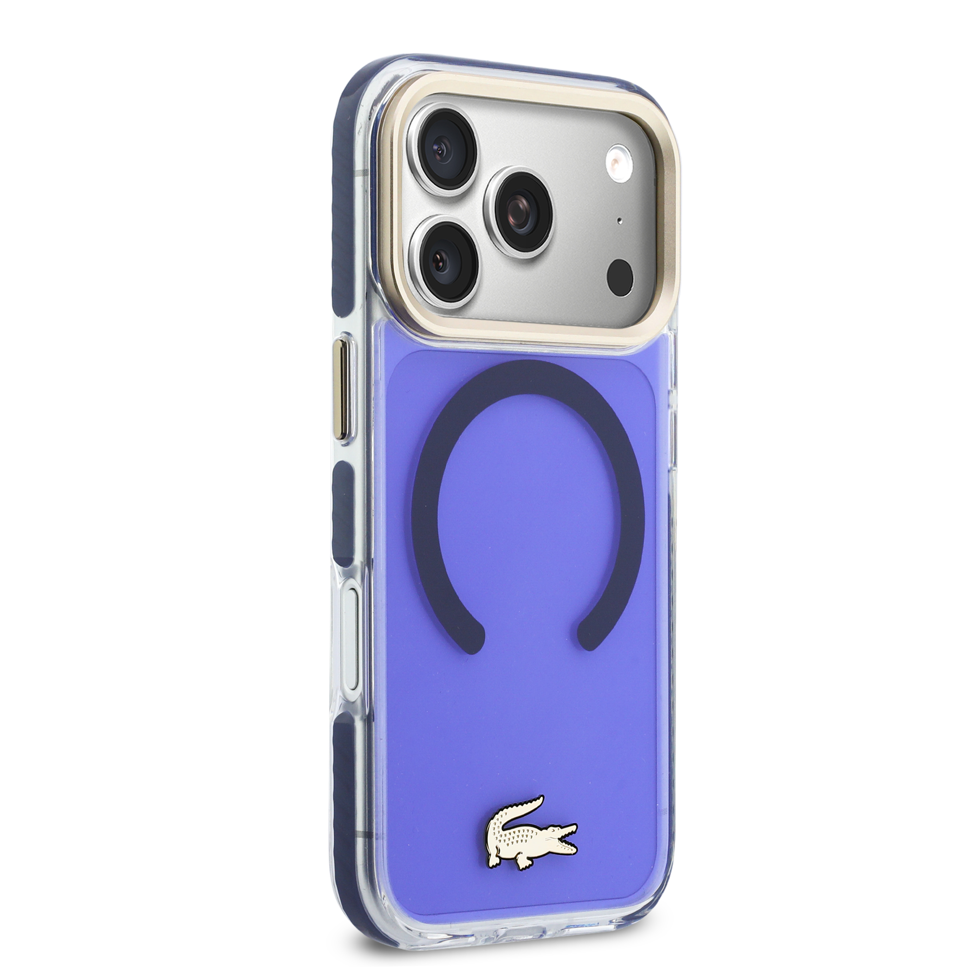iPhone 17 Pro Max - LACOSTE Shockproof Frosted Gold Logo Marine — estuche (foto 4 de 8)