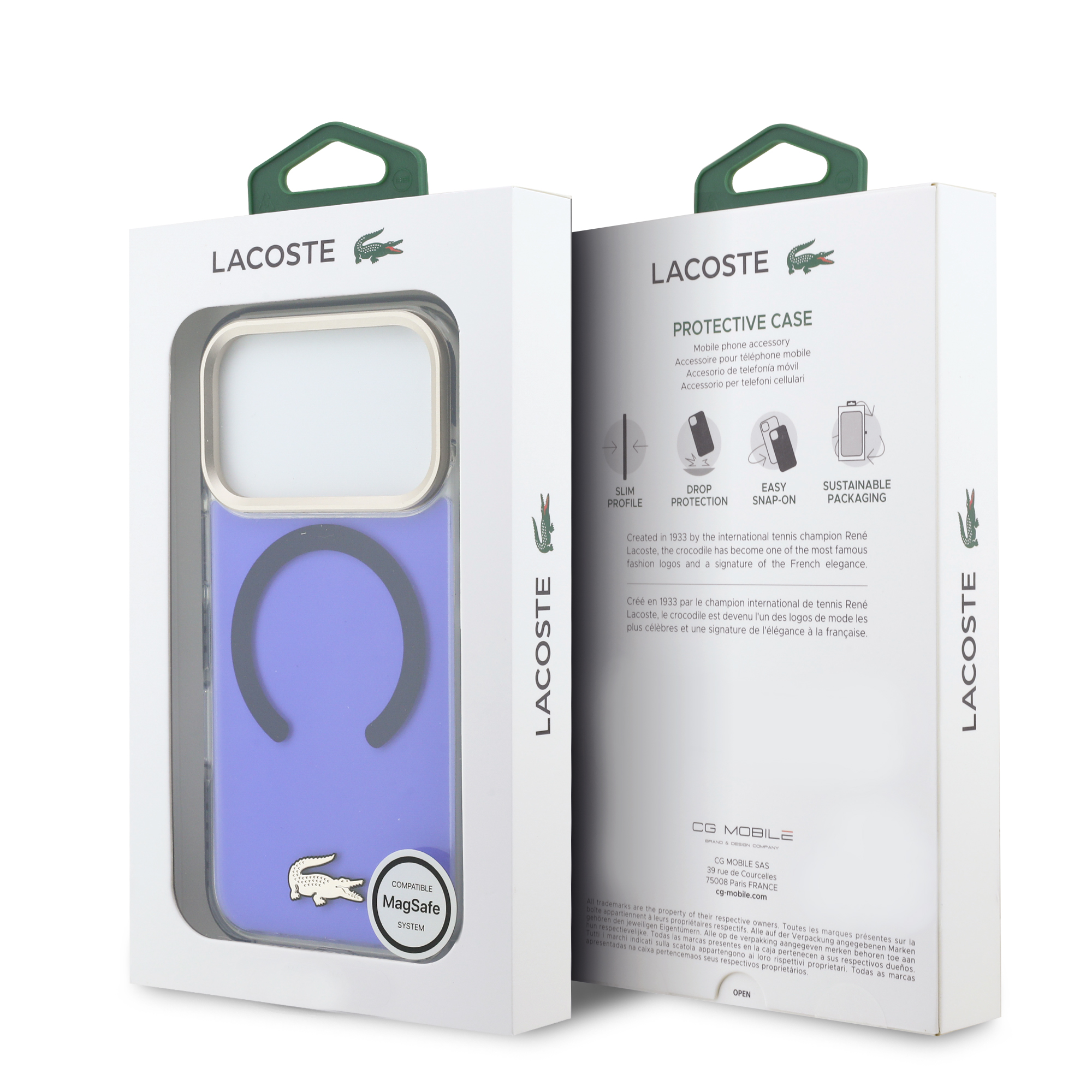 iPhone 17 Pro Max - LACOSTE Shockproof Frosted Gold Logo Marine — estuche (foto 8 de 8)