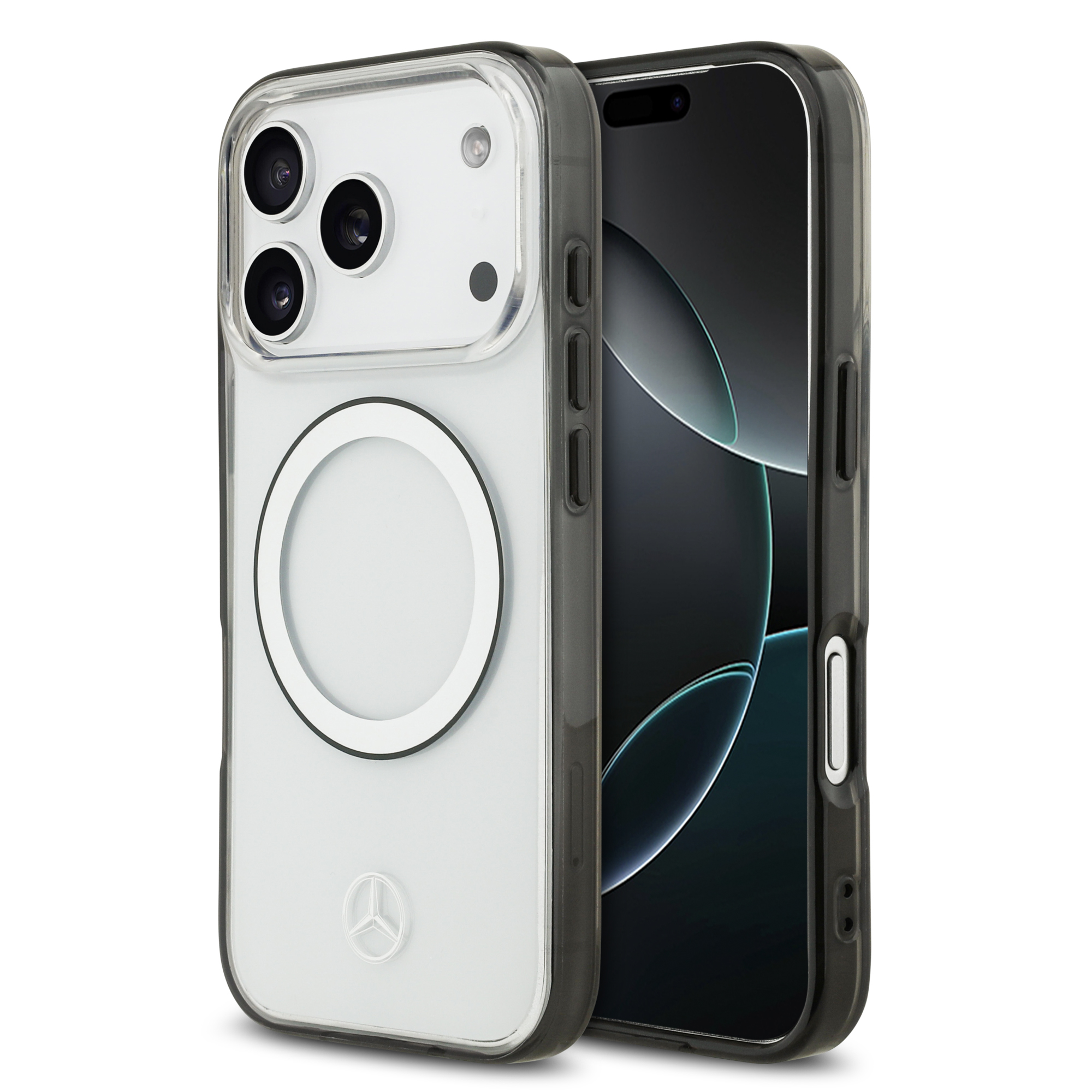 iPhone 17 Pro - MERCEDES BENZ Transparent PC/TPU Black Ring — estuche (foto 2 de 8)