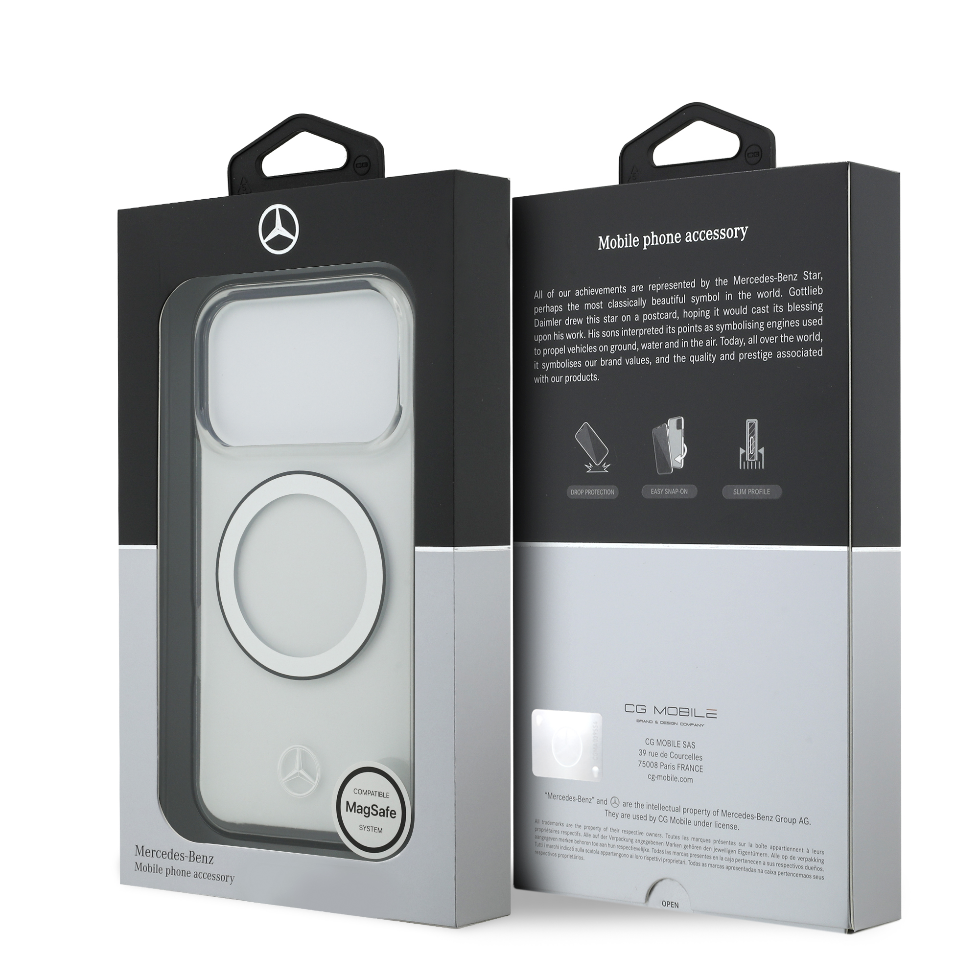 iPhone 17 Pro - MERCEDES BENZ Transparent PC/TPU Black Ring — estuche (foto 8 de 8)
