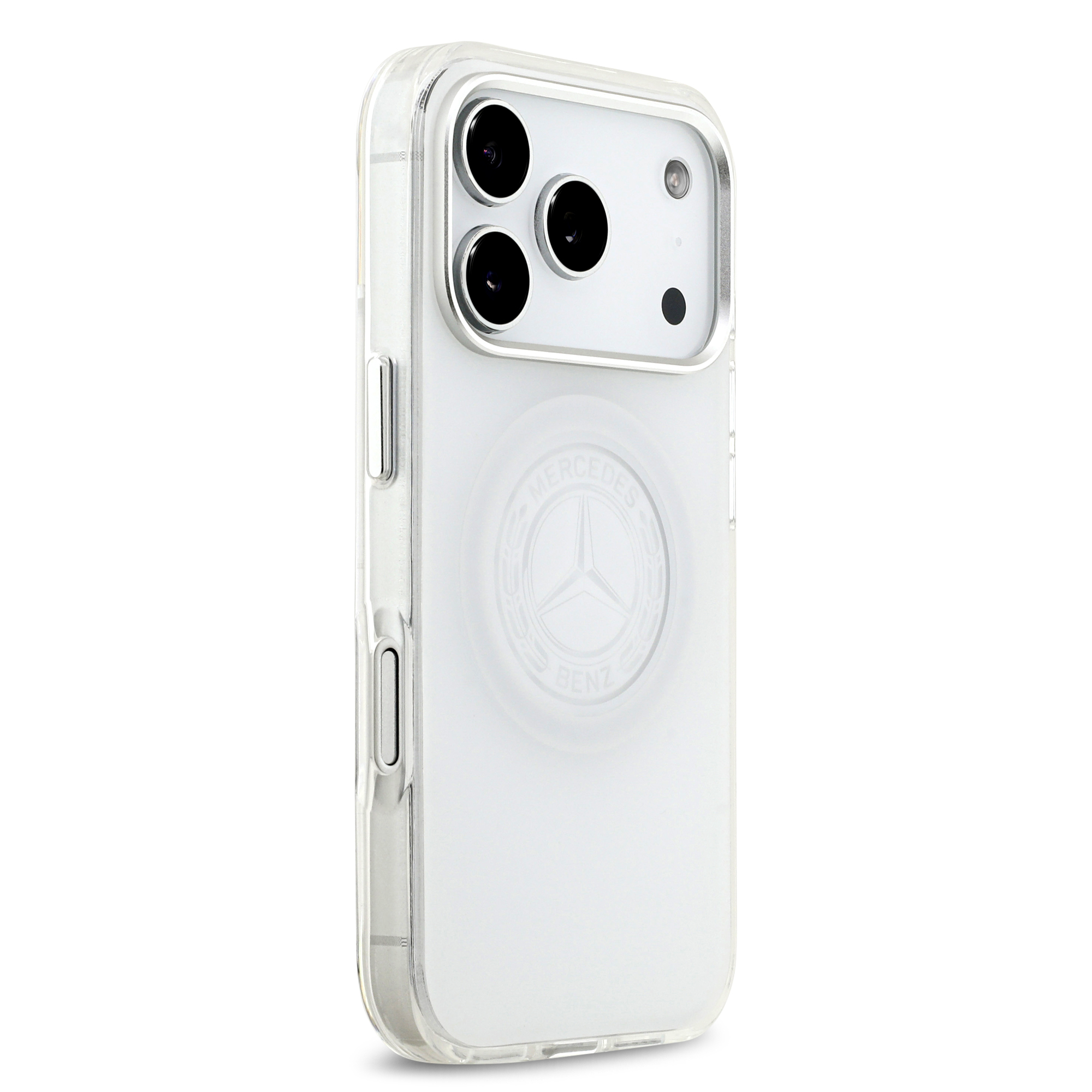 iPhone 17 Pro - MERCEDES BENZ Frosted Vintage Logo Transparent — estuche (foto 4 de 5)